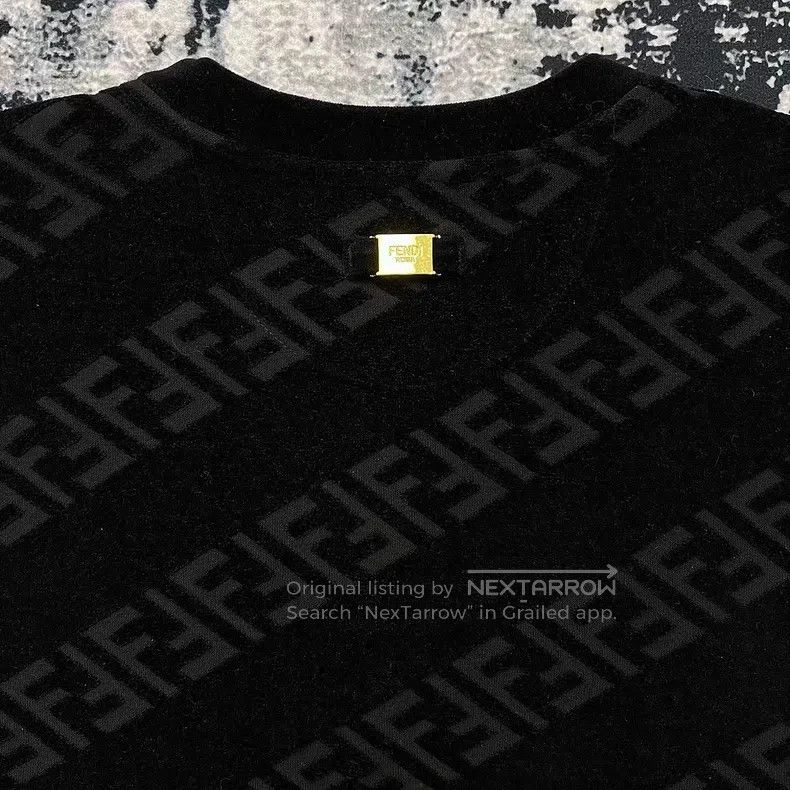 Fendi Fendi Black FF Monogram Printed Flock Short Sleeve T-Shirt Size US M / EU 48-50 / 2 - 6 Thumbnail