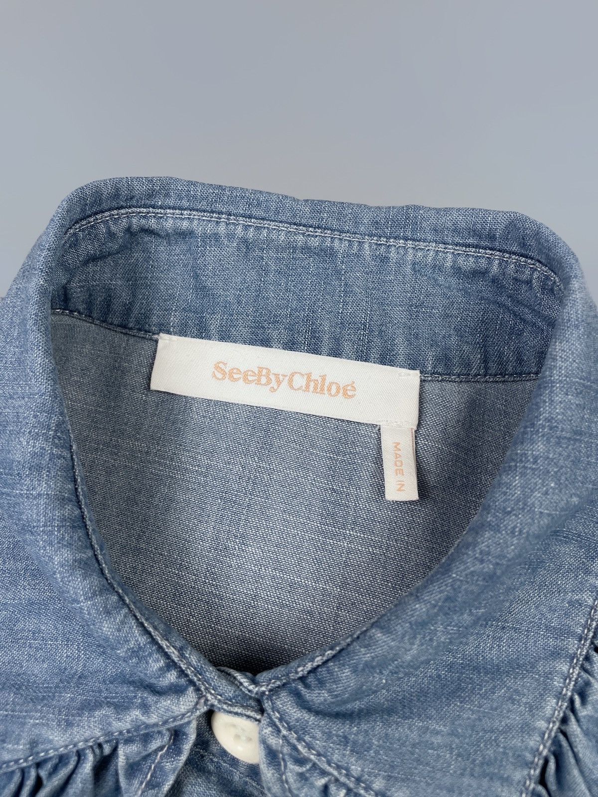 See by Chloe See By Chloe Frill Collar Denim Shirt Eternal LS Size 38 Size S / US 4 / IT 40 - 10 Thumbnail