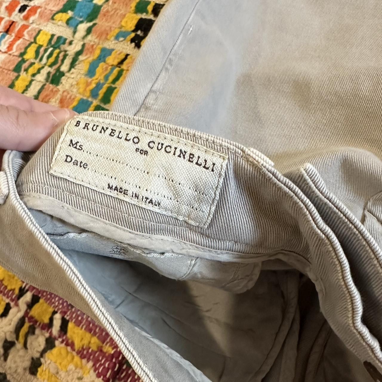 Brunello Cucinelli Brunello Cucinelli Women's Tan and Grey Trousers Size 26" / US 2 / IT 38 - 3 Thumbnail