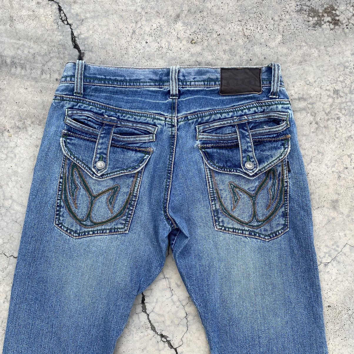 Japanese Brand Morgan Homme Y2K Archive Distressed Buttoned Denim Jeans Size 34" / US 12 / IT 48 - 10 Thumbnail