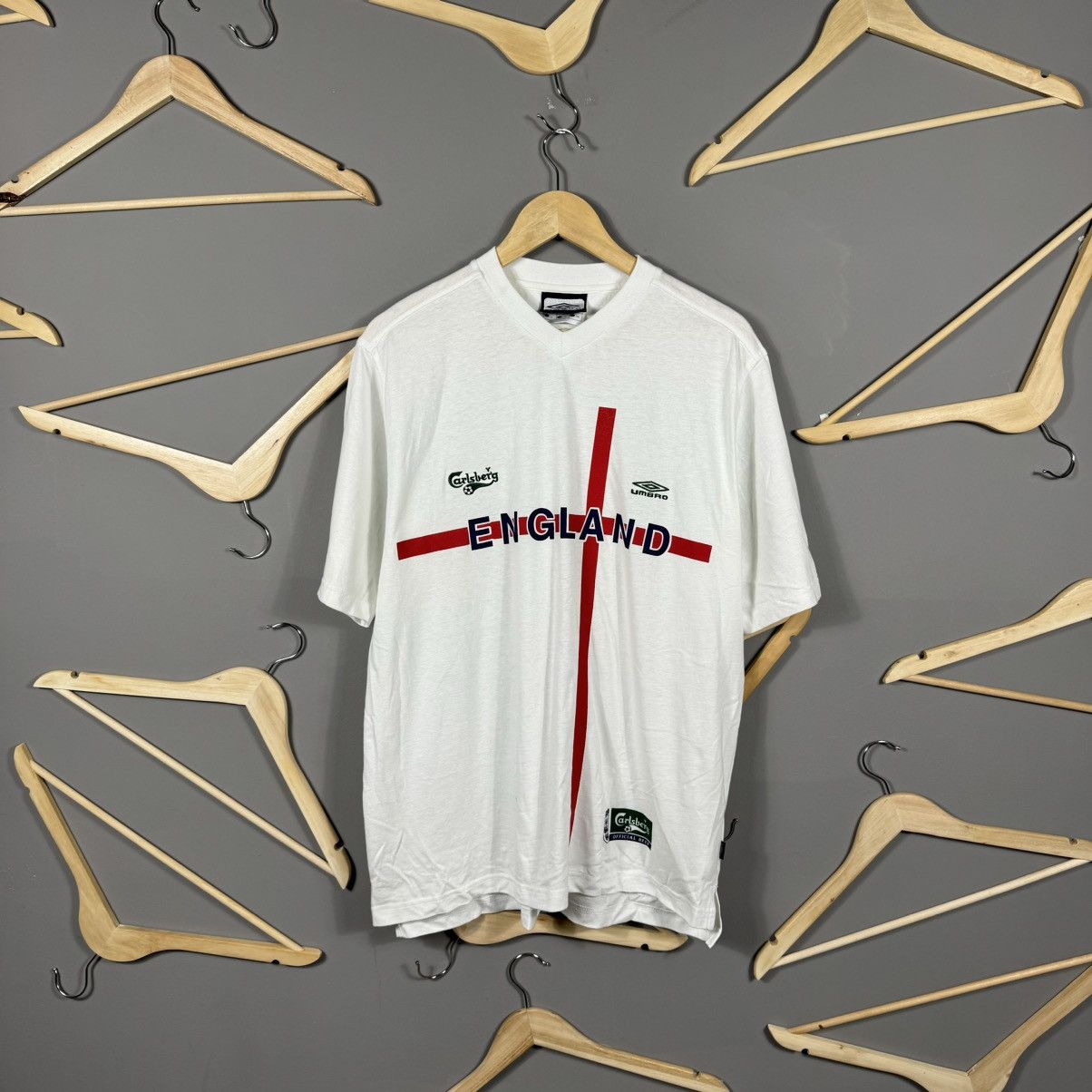 Umbro Vintage Umbro England Carlsberg Soccer T-shirt Size US L / EU 52-54 / 3 - 1 Thumbnail