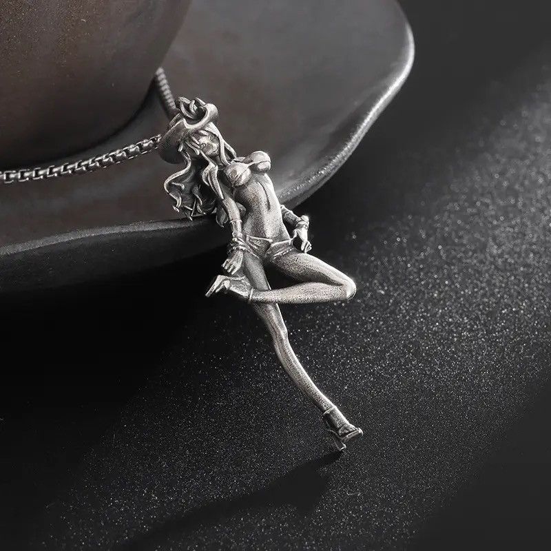 Jewelry Sexy Western Cowboy Girls Pendant Necklace Size ONE SIZE - 2 Thumbnail