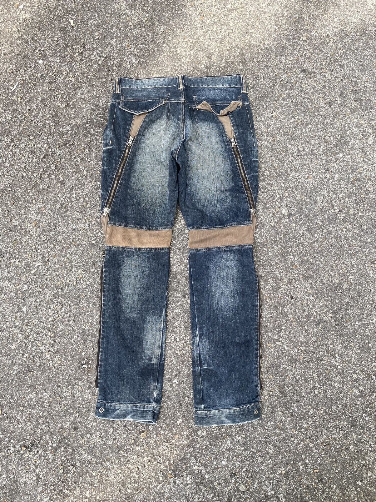 If Six Was Nine PPFM Bush Pant Jeans Hybrid Bondage Punk Style Denim Grunge Size US 31 - 11 Thumbnail