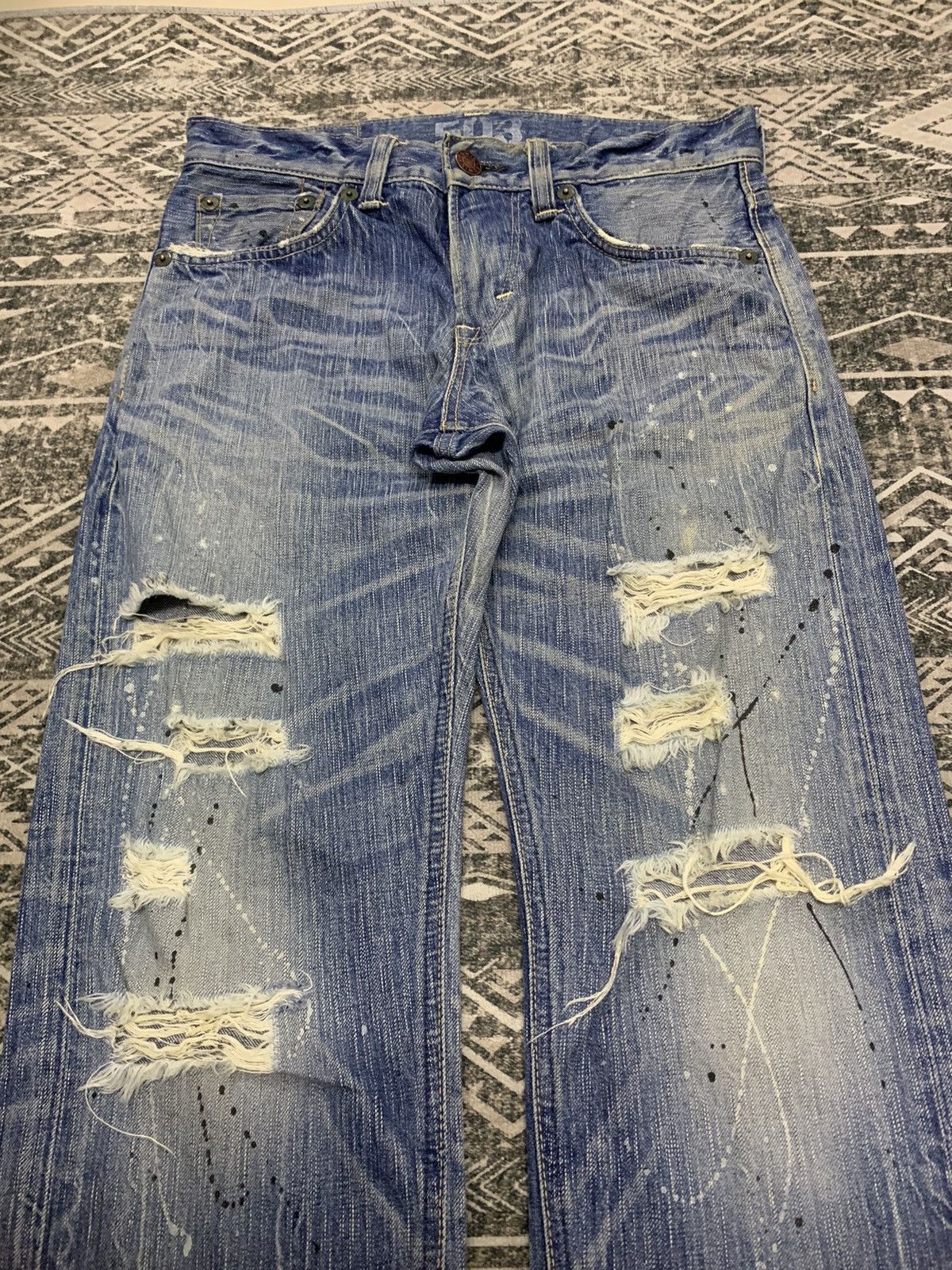 Edwin 90s EDWIN 503 BLUE TRIP DISTRESSED PANT Size US 31 - 4 Thumbnail