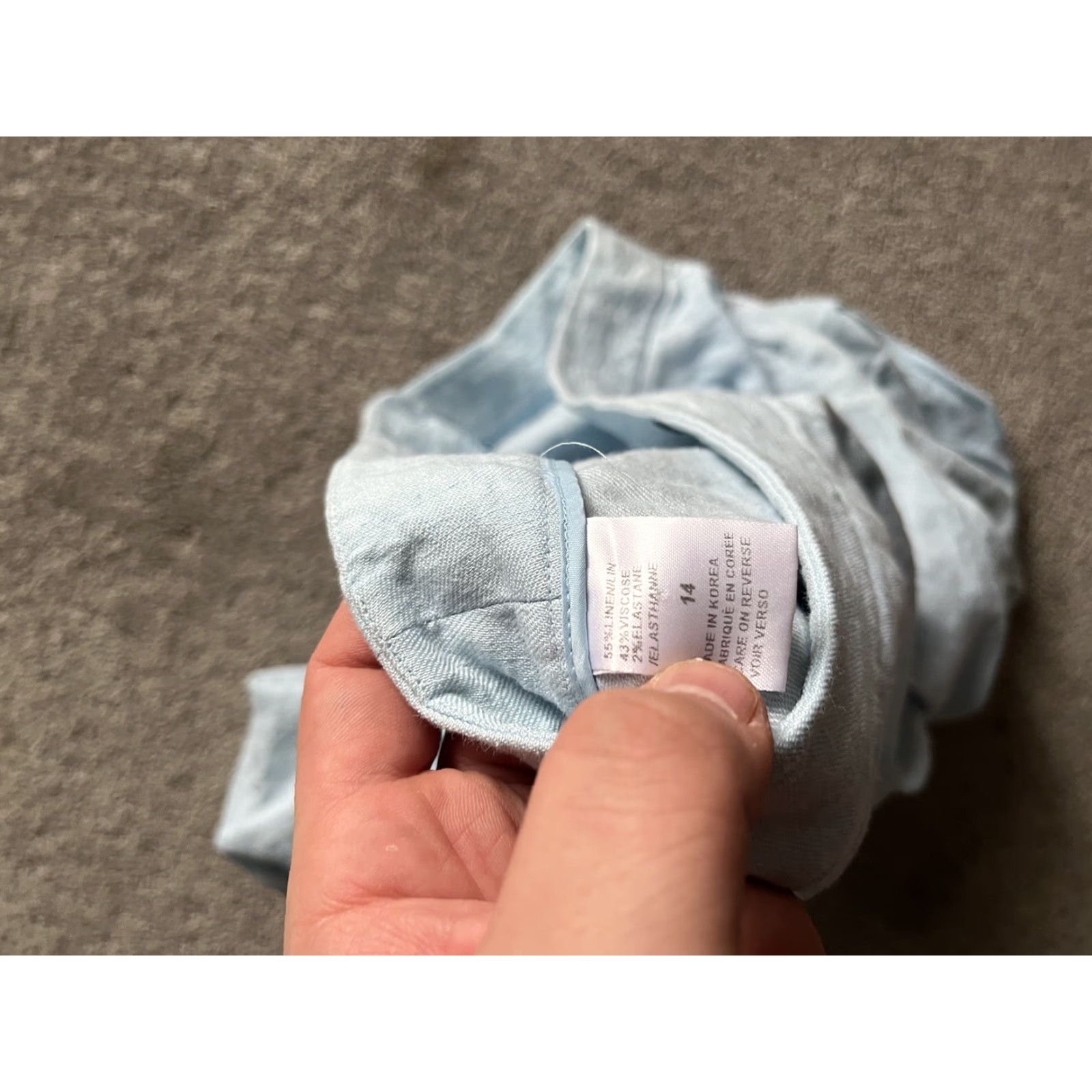 Elie Tahari Elie Tahari Light Blue Capri Pants, Size 14, Linen Blend, Pockets, Womens Size 36" / US 14 / IT 50 - 6 Thumbnail