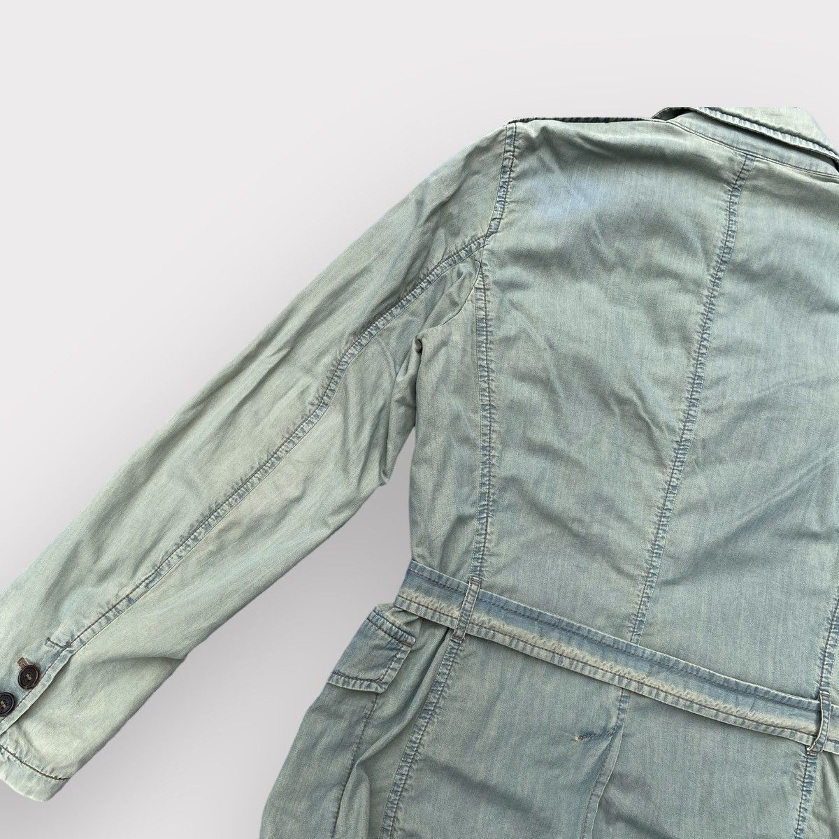 Prada SS05 Runway Worn Denim Military Belted Back Jacket Size US S / EU 44-46 / 1 - 10 Thumbnail