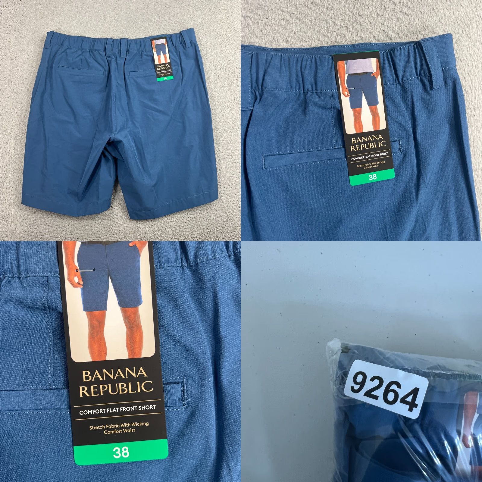 Banana Republic Banana Republic Shorts Mens 38 Blue Comfort Chino Flat Front Stretch Wicking NWT Casual Size US 38 / EU 54 - 8 Thumbnail