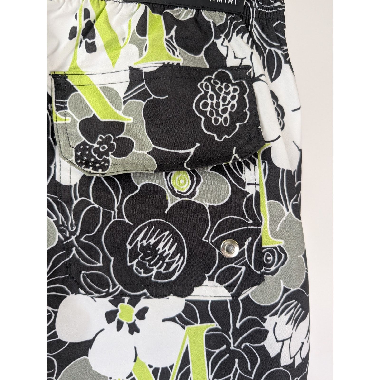 Amiri o1rshd1 Flower Amiri Swimtrunk Swim Shorts in Black Size US 30 / EU 46 - 9 Thumbnail