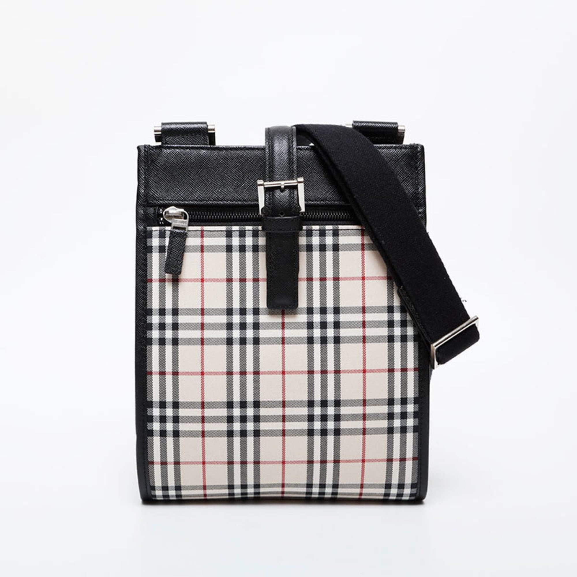 Burberry Burberry Check Canvas and Leather Shoulder Bag, Beige, WS21612 Size ONE SIZE - 1 Thumbnail