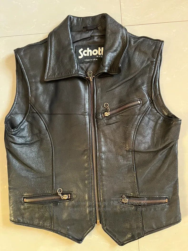 Schott Schott Super thick cowhide vest Size US M / EU 48-50 / 2 - 1 Thumbnail