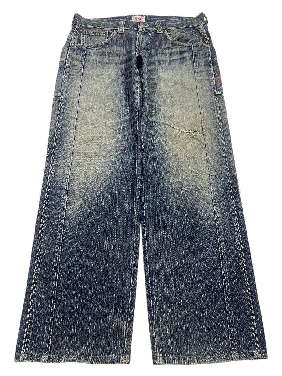 Edwin Edwin XV Exclusive Vintage Faded Wash Distress Baggy Jeans Size US 36 / EU 52 - 1 Thumbnail