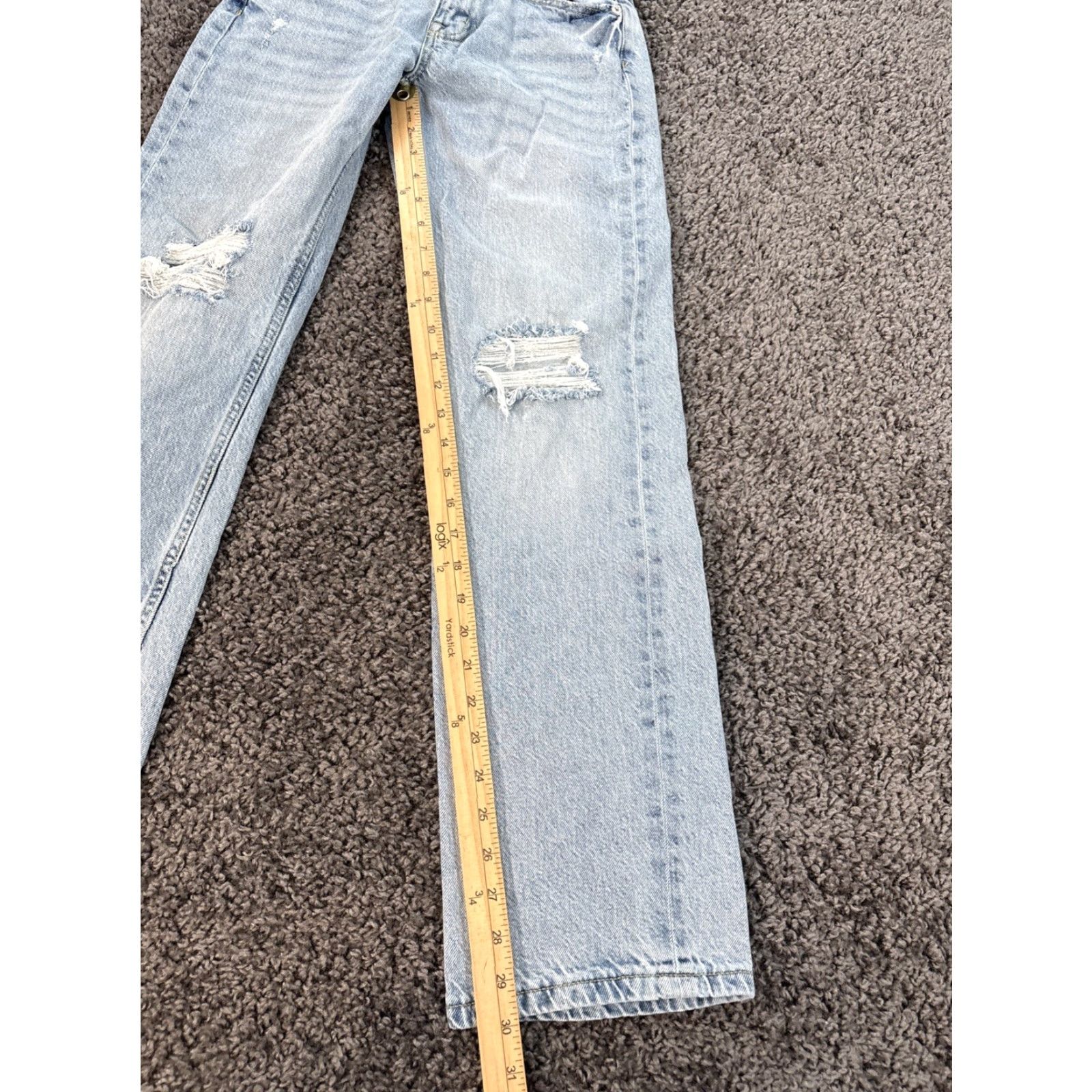 Vintage Aéropostale Jeans Baggy Low Rise Womens 00 Light Wash Denim Pants 90s Vintage No (Blue) Size 24" / US 00 / IT 34 - 2 Thumbnail