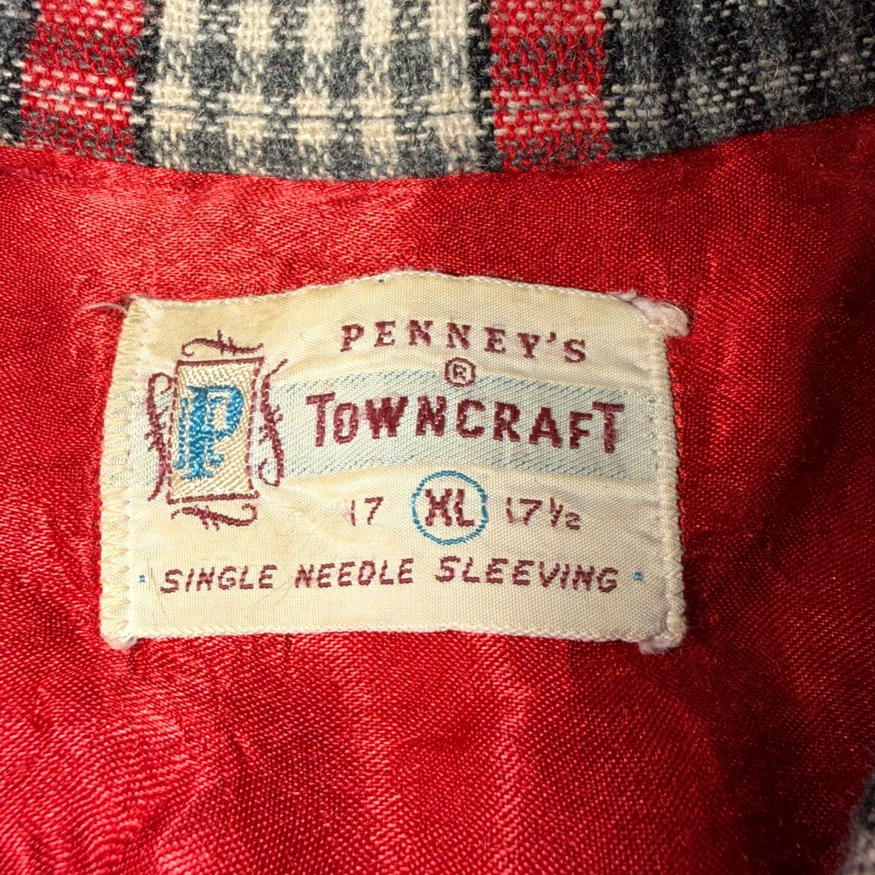 JCPenney VTG Penneys Shirt Red Plaid Wool Button Up Collared Rockabilly 1950s 60s 50s Mens XL Size US XL / EU 56 / 4 - 6 Thumbnail