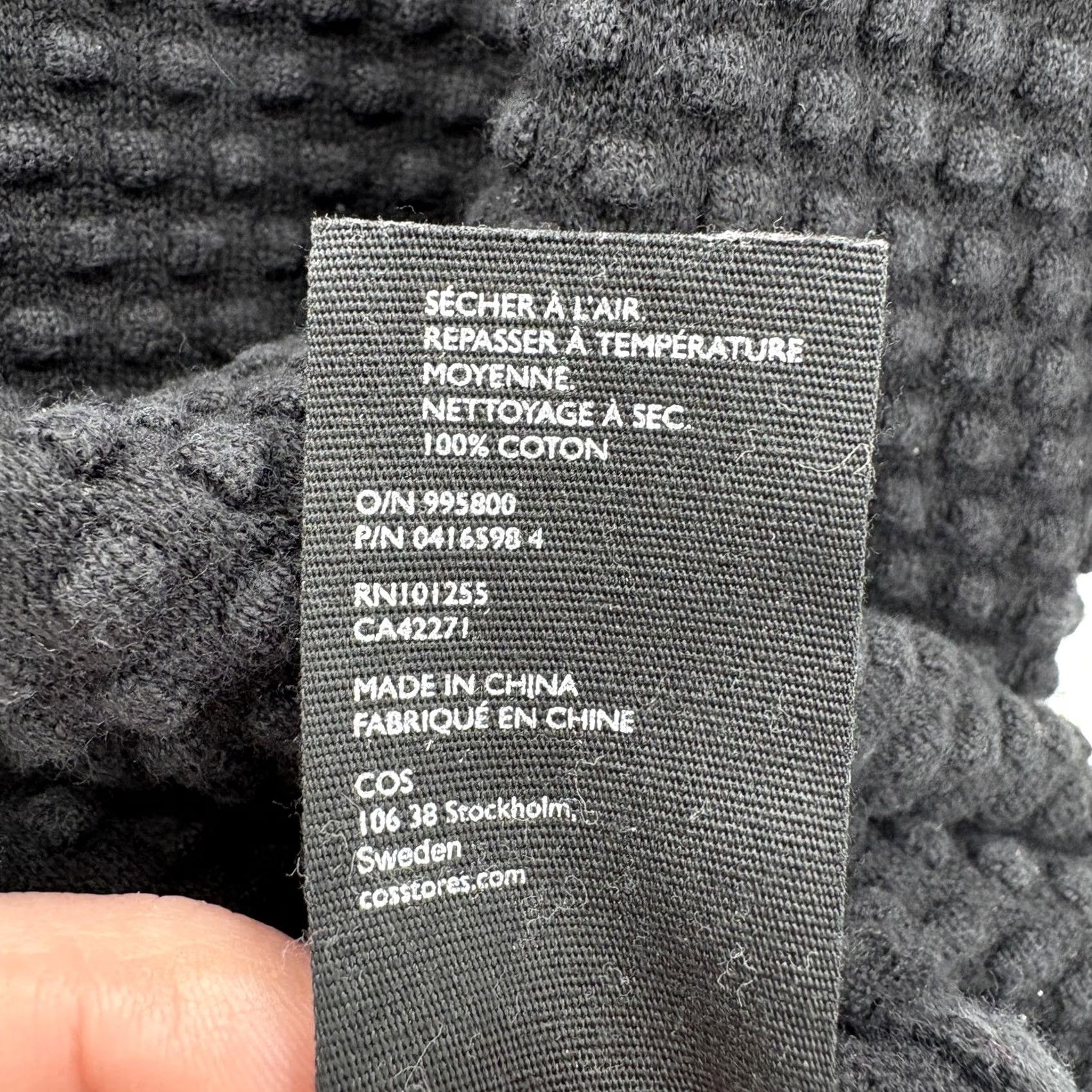 Cos COS Sweater Womens Small Black Waffle-Knit Knit Crew Neck Cotton Tunic Casual Seasonal 100% Cotton Knit Modern Size S / US 4 / IT 40 - 6 Thumbnail