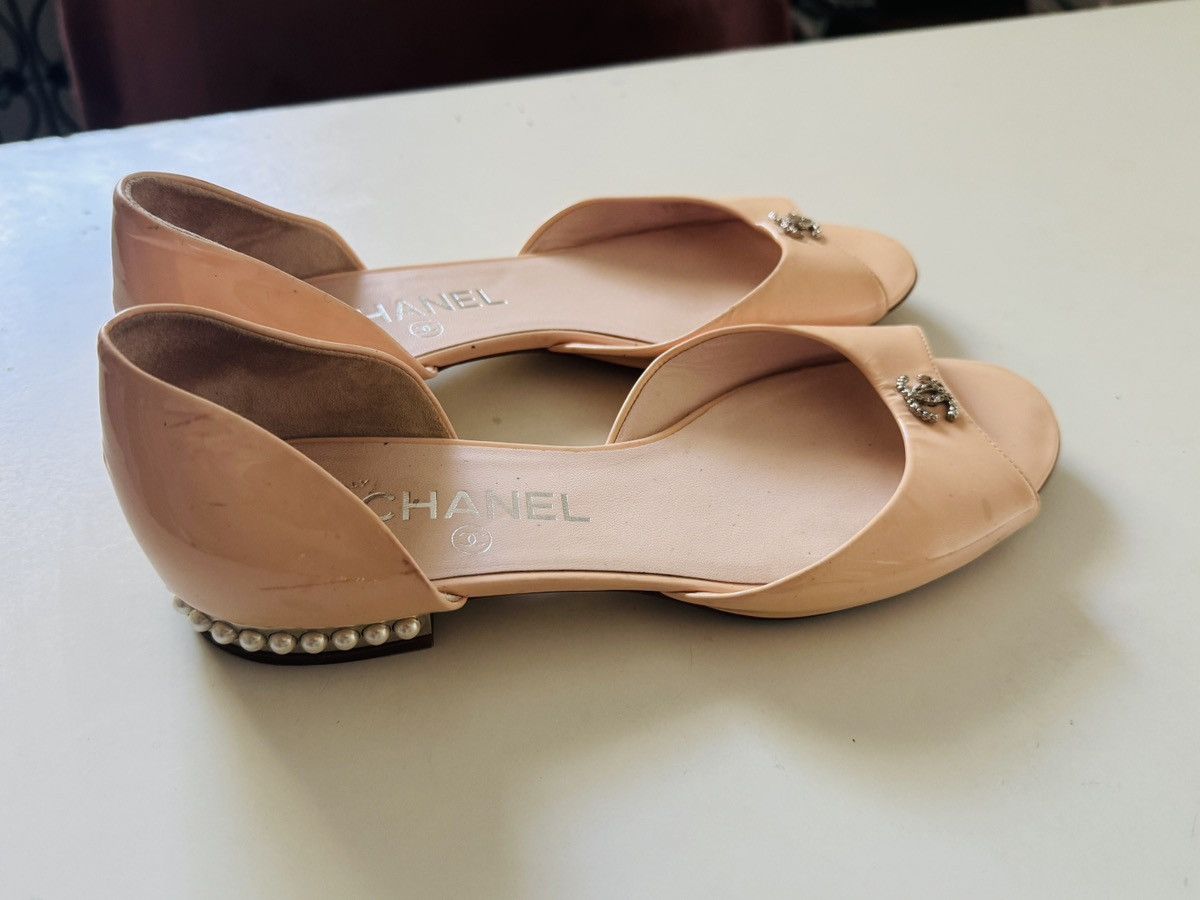 Chanel Chanel d'Orsay Peep toe flats with pearl size 37 Size US 6 / IT 36 - 4 Thumbnail