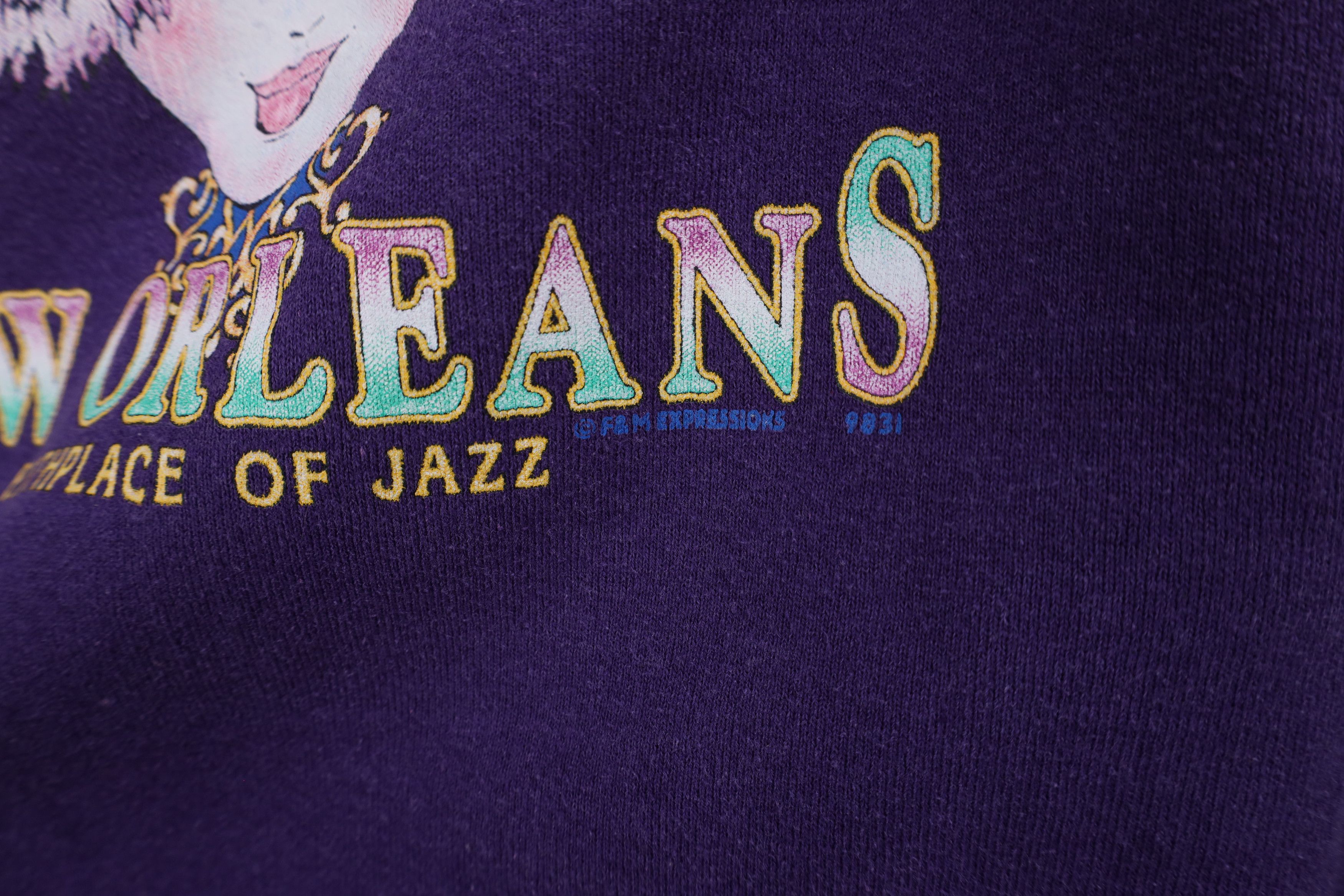 Vintage Vintage 90s Mardi Gras New Orleans Jazz Sweatshirt Size M / US 6-8 / IT 42-44 - 6 Thumbnail