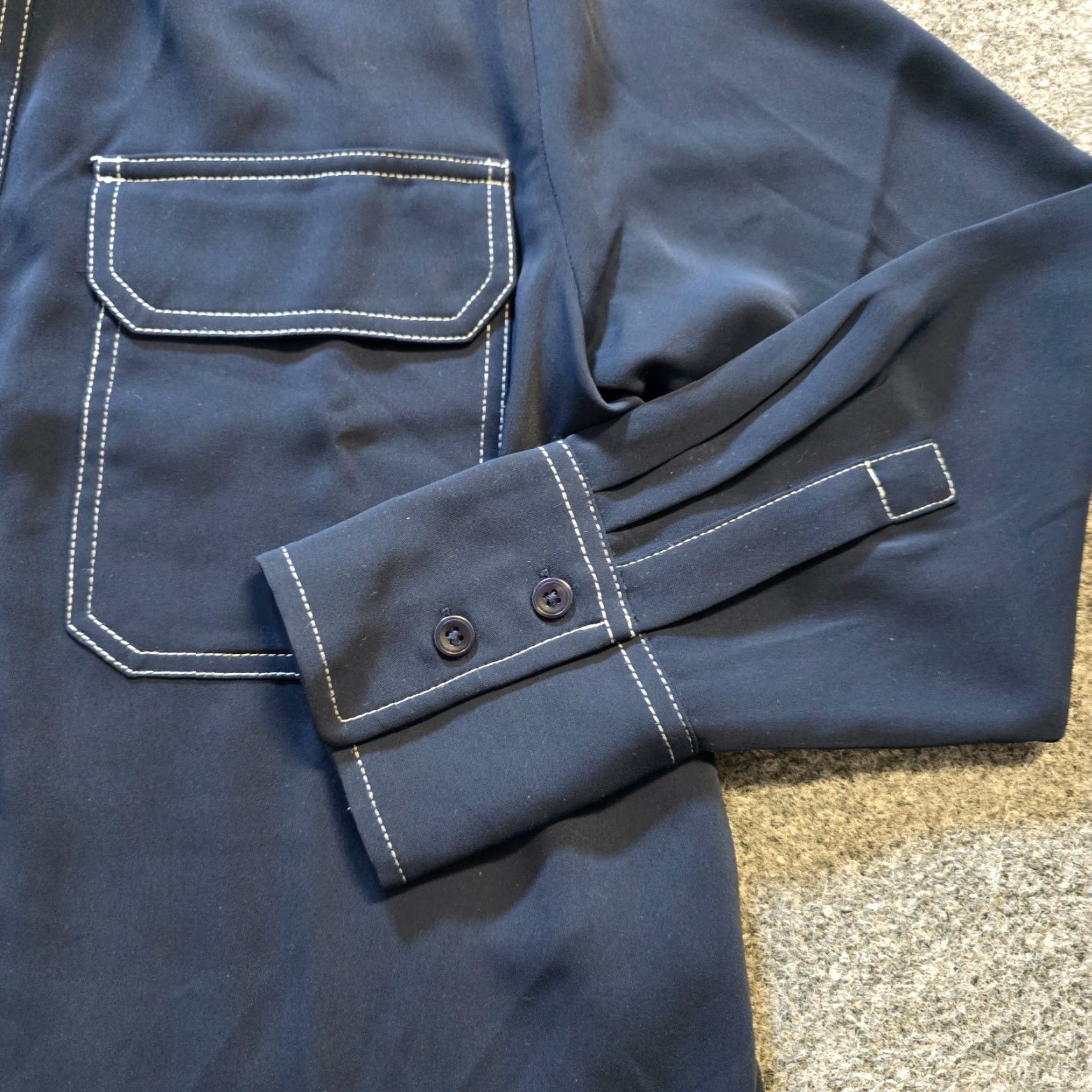 Madewell Madewell Blouse Womens Medium Blue Long Sleeve Collared Preppy Career Capsule Shirt Size M / US 6-8 / IT 42-44 - 3 Thumbnail