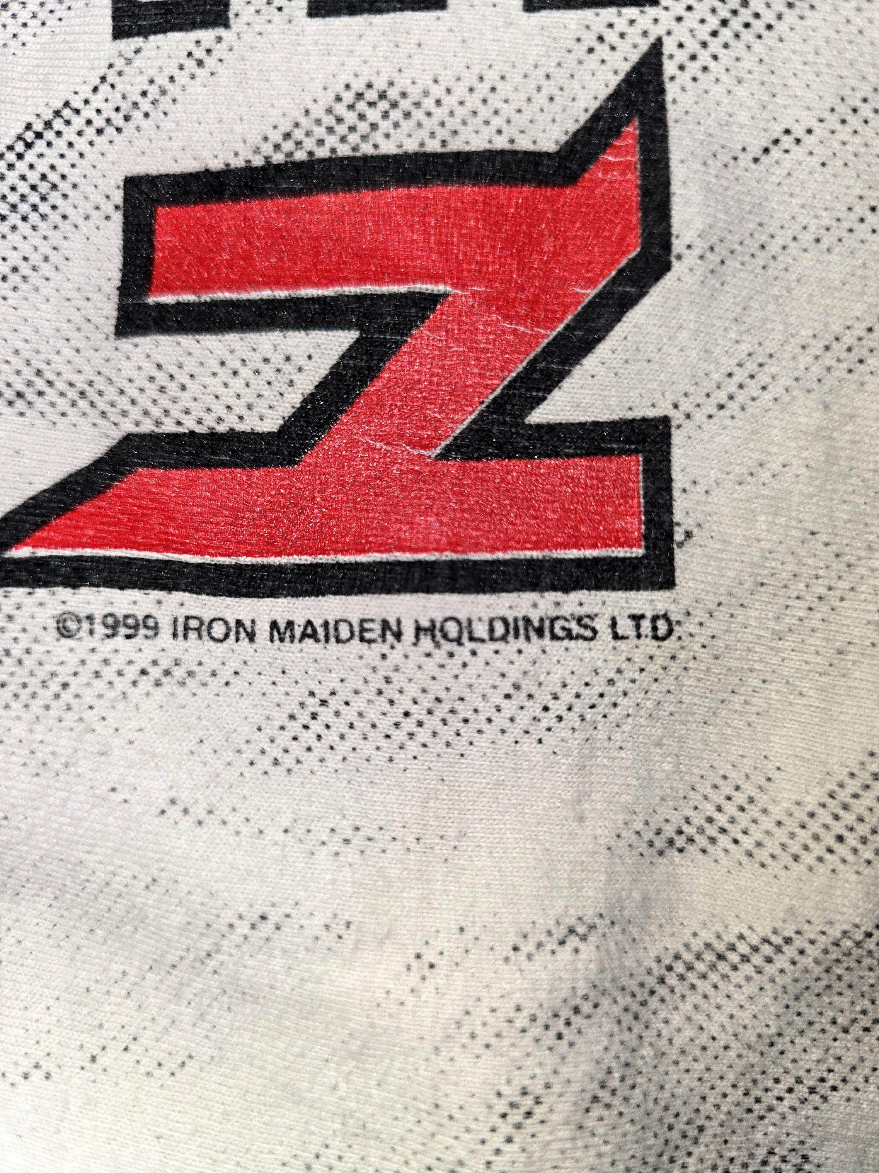 Fruit Of The Loom Vintage 1999 Iron Maiden AOP T-Shirt XL Eddie Face Axe FOTL Size US XL / EU 56 / 4 - 6 Thumbnail