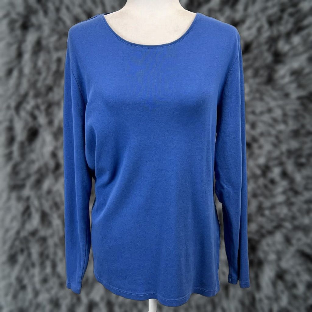 Vintage Chico's Women's Blue Long Sleeve Casual Cotton Shirt X-Large Size XL / US 12-14 / IT 48-50 - 1 Thumbnail