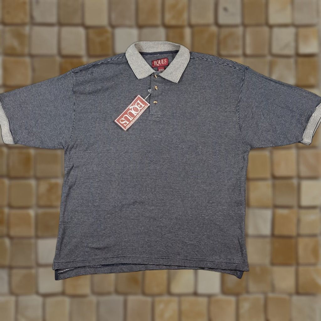 Vintage Vintage Equus Men's Polo Shirt Size Large Casual 90s Striped Cotton Relaxed Fit Size US L / EU 52-54 / 3 - 1 Thumbnail