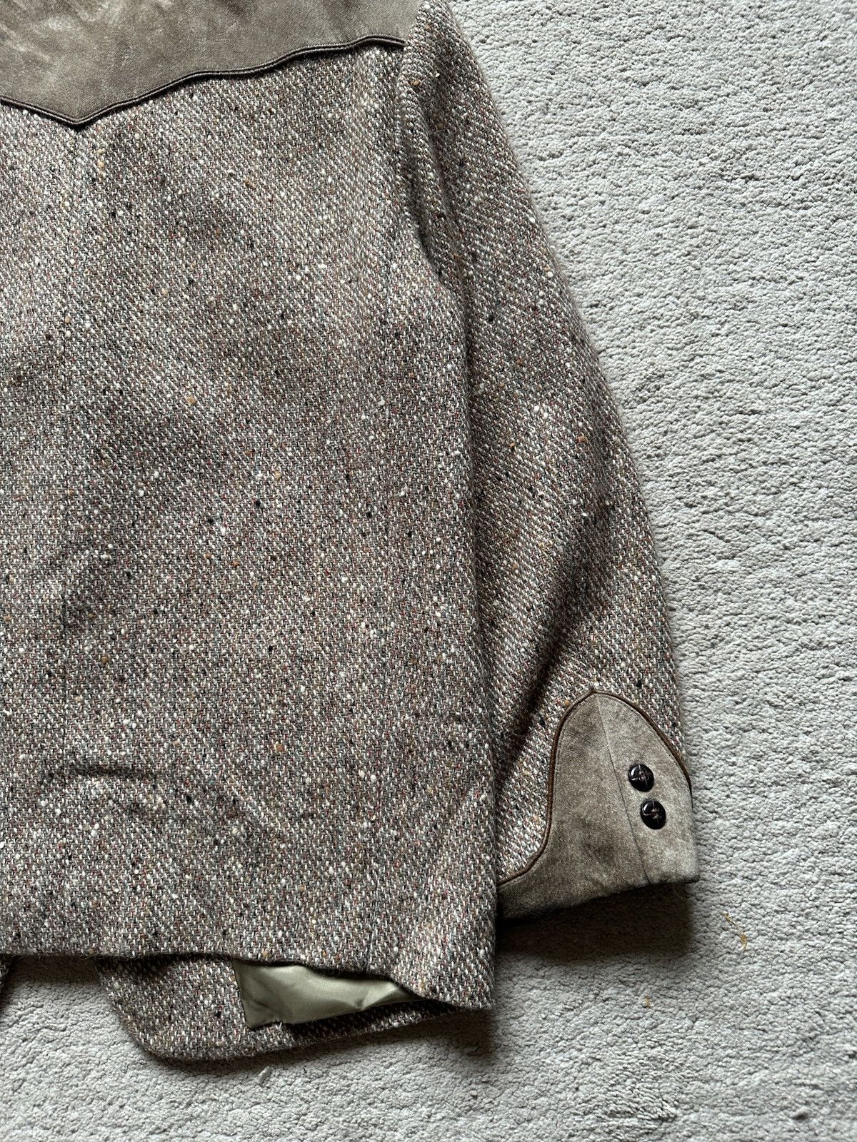 Yohji Yamamoto 1990s Work’s Tweed Leather Jacket Size US L / EU 52-54 / 3 - 13 Thumbnail