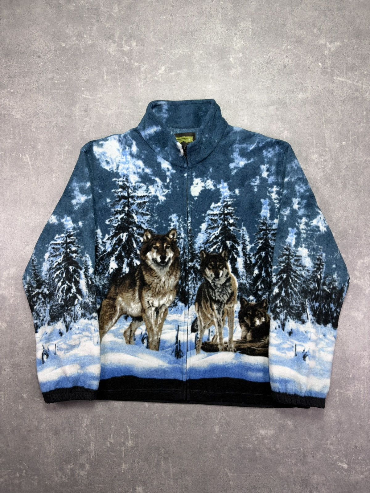 Vintage Vintage Wolf Animal Printed Fleece Jacket XXL Size US XXL / EU 58 / 5 - 1 Thumbnail