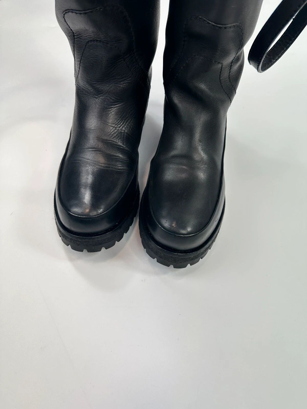 Prada Prada Milano FW2009 Black Leather Garter Strap Boots Size US 6.5 / IT 36.5 - 7 Thumbnail