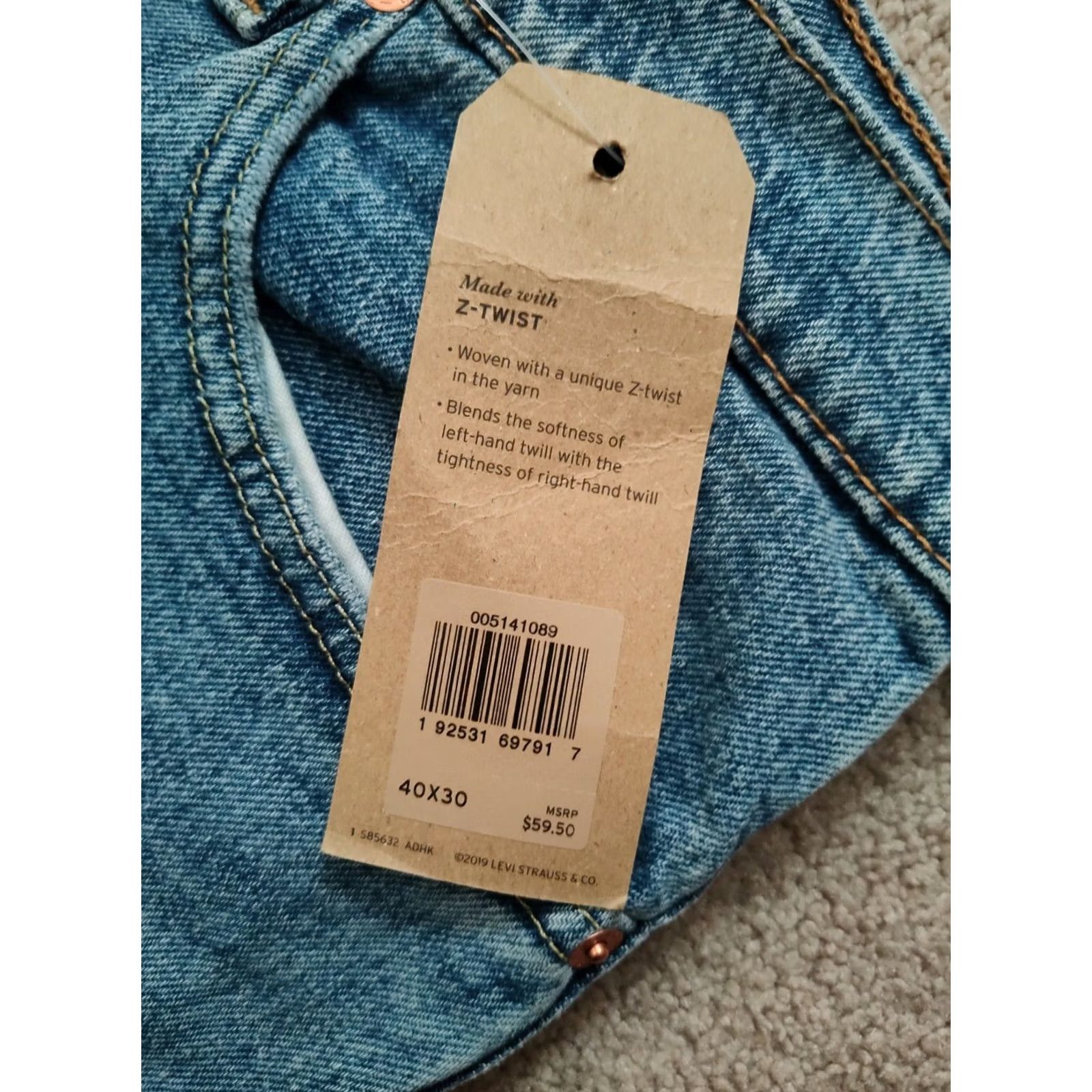 Levi's New Mens Levi's 514 Jeans Straight Regular Fit Blue Denim Size 40 X 30 005141089 Size US 40 / EU 56 - 4 Thumbnail
