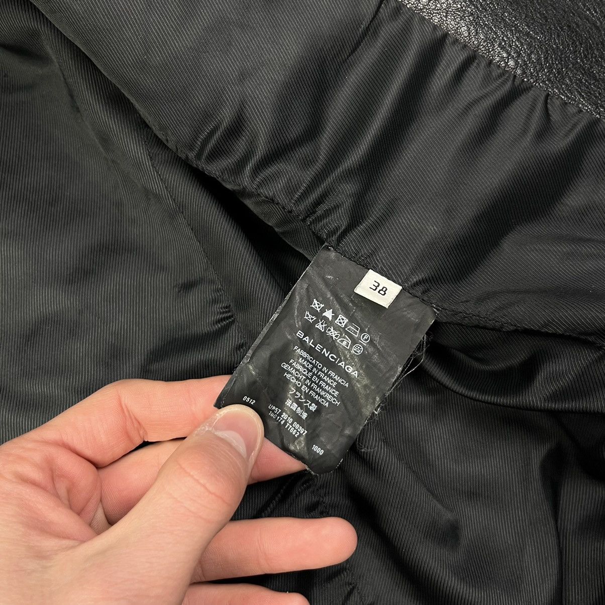 Balenciaga Balenciaga Vintage Leather Moto Jacket Luxury Black Size XS / US 0-2 / IT 36-38 - 9 Thumbnail
