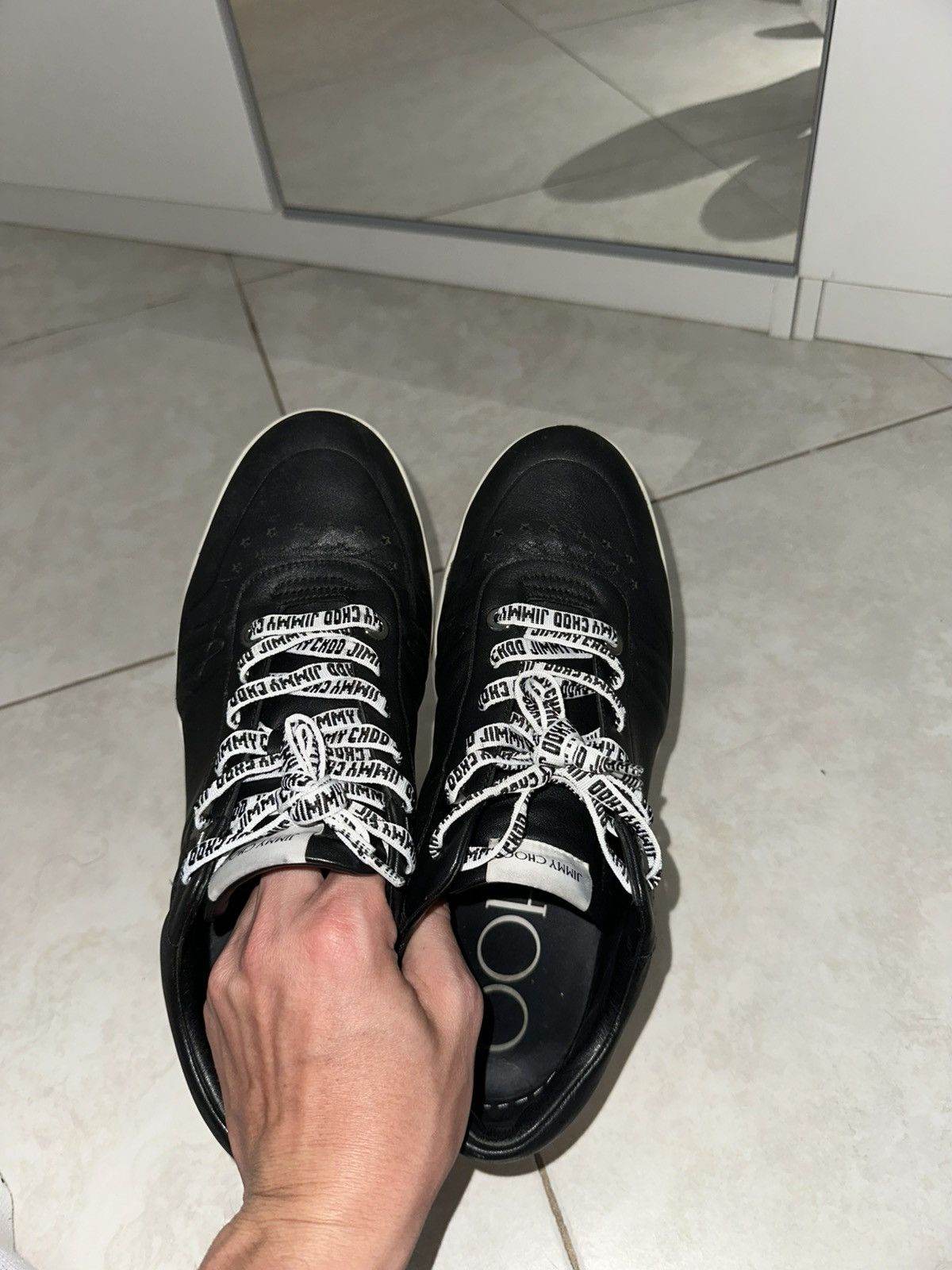 Jimmy Choo Jimmy Choo black leather sneakers 42.5 Size US 9.5 / EU 42-43 - 9 Thumbnail