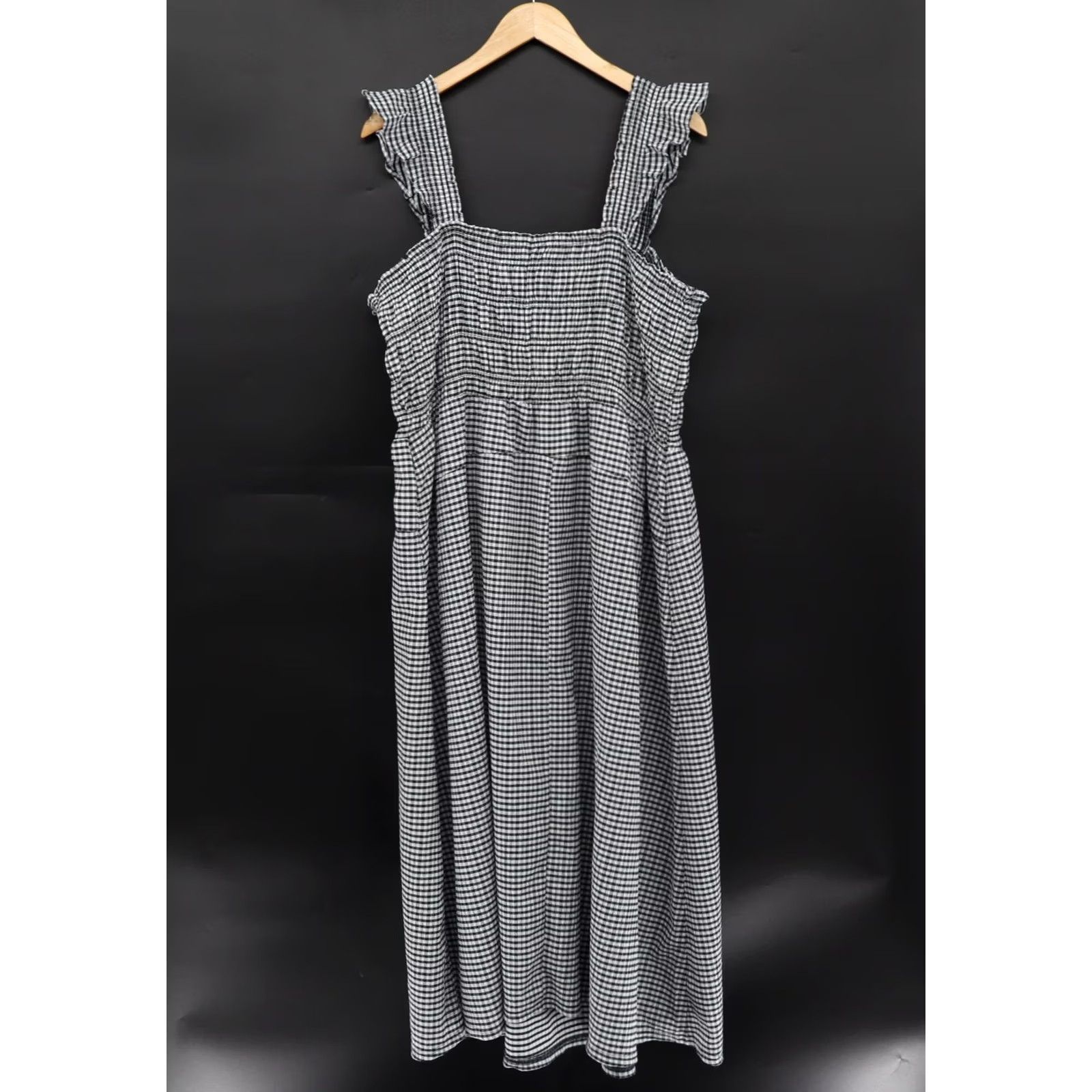 Old Navy Old Navy Women's Dress Midi Gingham Smocked Lightweight Navy/White 2XL NEW Size XXL / US 16-18 / IT 52-54 - 3 Thumbnail