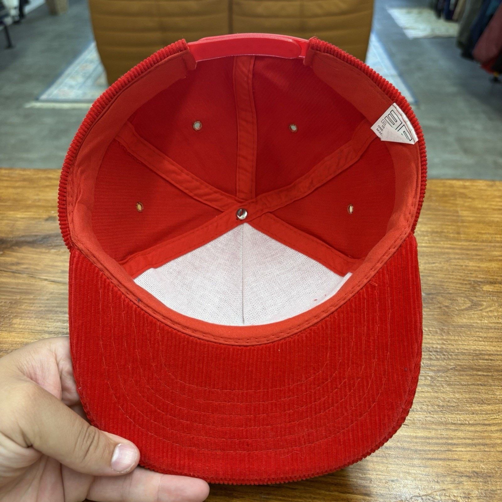 Other Vintage 90s Red Corduroy Bob Evans Embroidered Snap Back Hat Size ONE SIZE - 6 Thumbnail