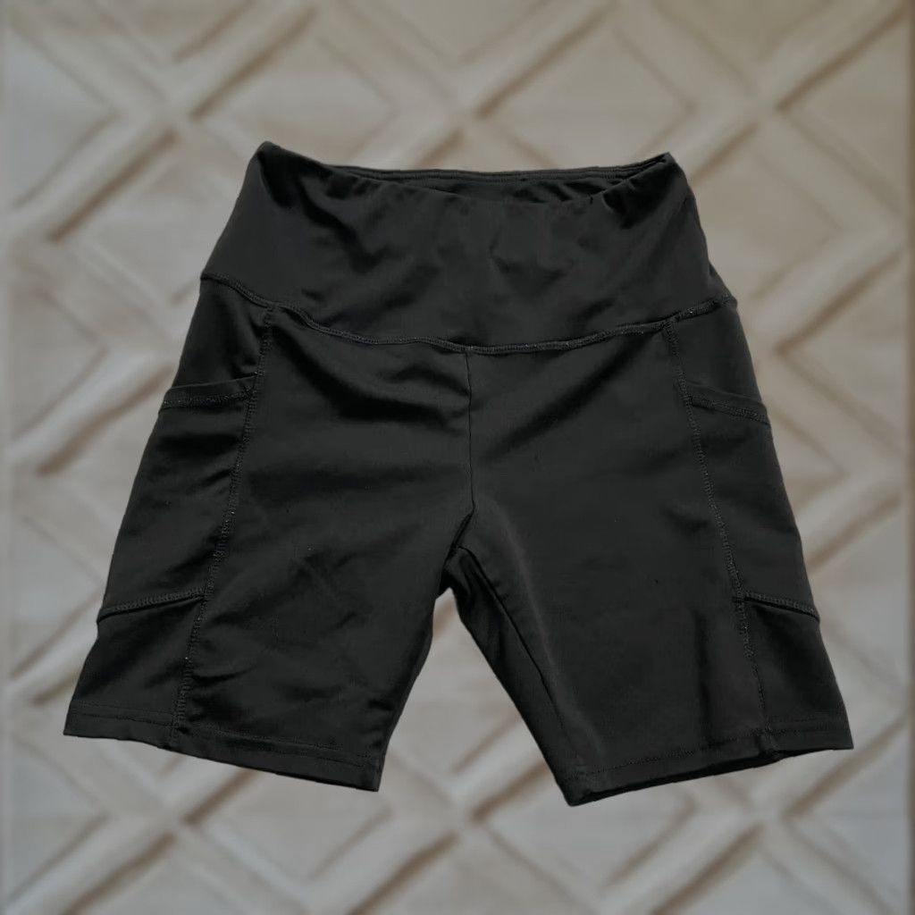 Vintage Shosho Compression Bike Shorts Womens M Black High Rise Pockets 26x7 Active Small Shosho Womens Medium Black High Rise Pockets Active 26x7 Size 32" / US 10 / IT 46 - 1 Thumbnail