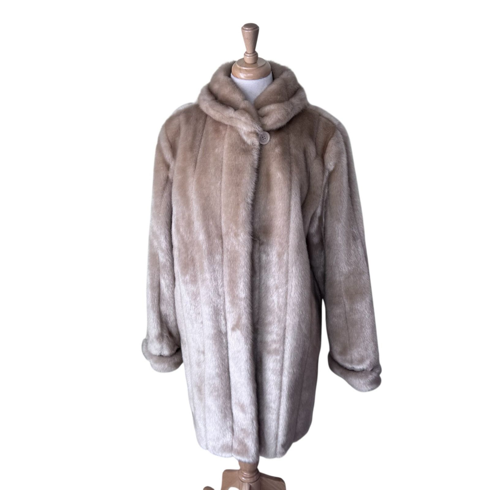 Other DENNIS BASSO Scandi Girl Faux Fur Coat Tan Size Large Size L / US 10 / IT 46 - 1 Thumbnail