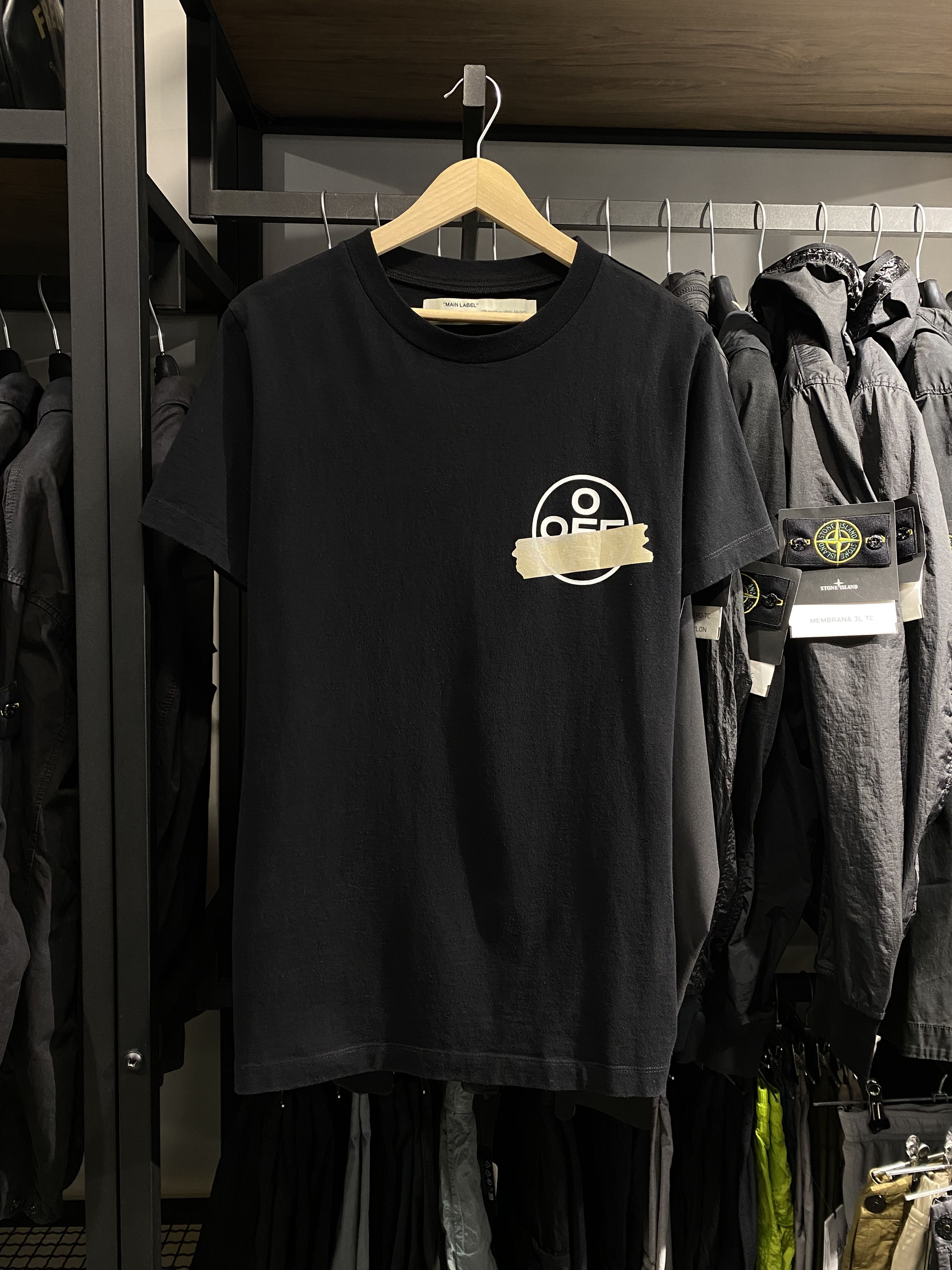 Off-White by Virgil Abloh Tape Arrows T-Shirt 'Black' size S