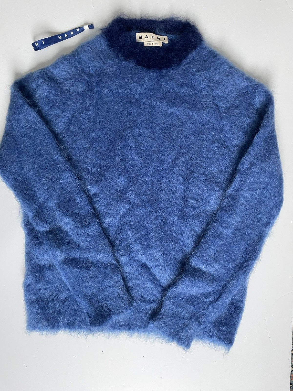 Marni AW19 Mohair jumper blue and navy Size US M / EU 48-50 / 2 - 1 Thumbnail