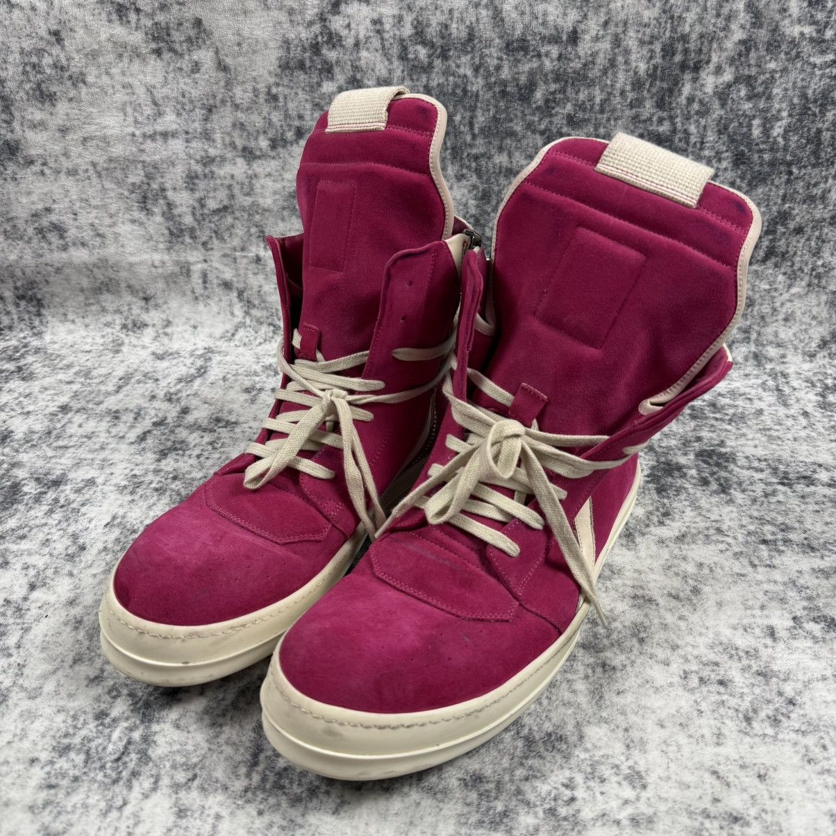 Rick Owens Rick Owens Pink Suede Geobaskets Size US 11 / EU 44 - 1 Thumbnail