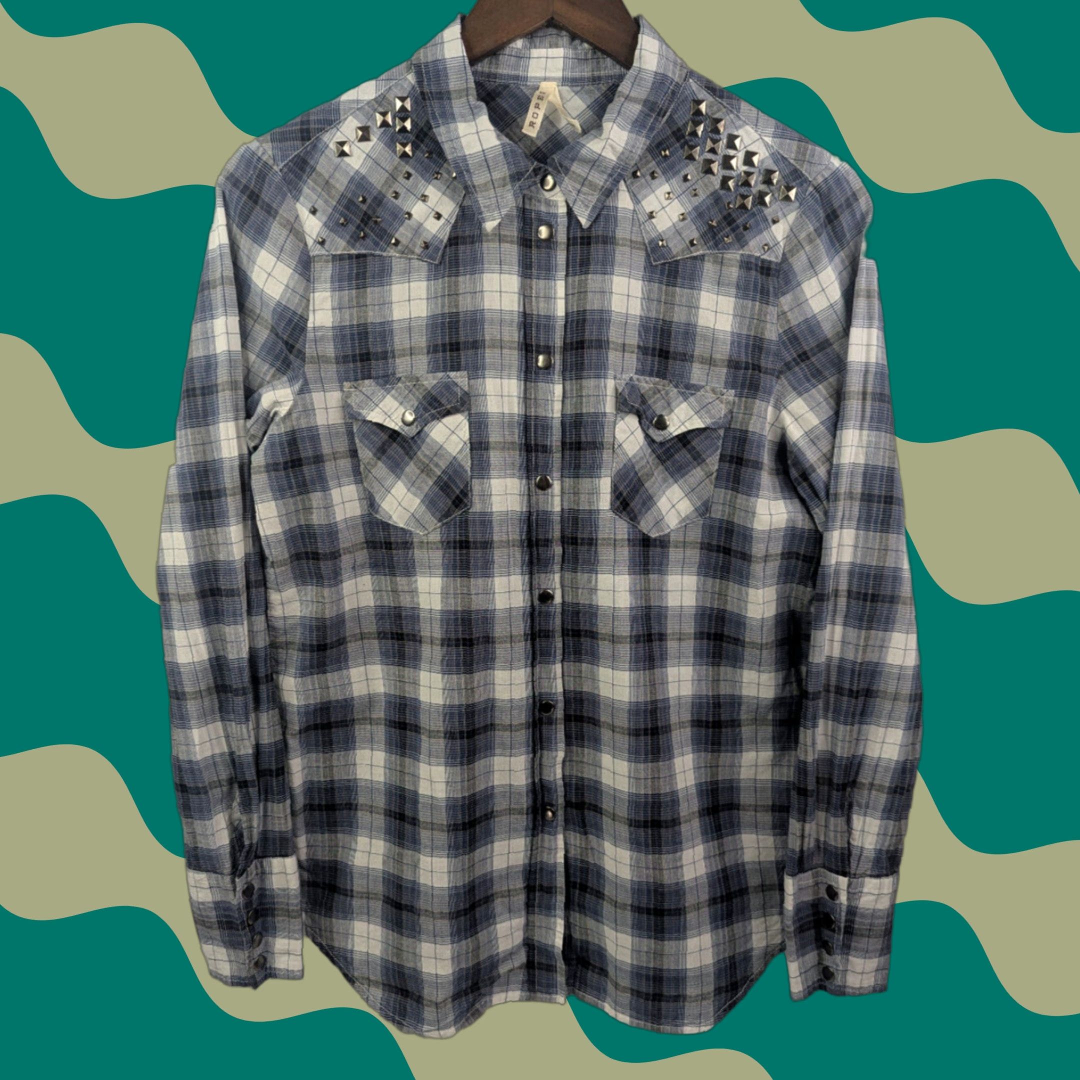 Roper Roper Shirt Womens Plaid Snap Button Studded Front Western Rodeo Size Medium Size M / US 6-8 / IT 42-44 - 1 Thumbnail