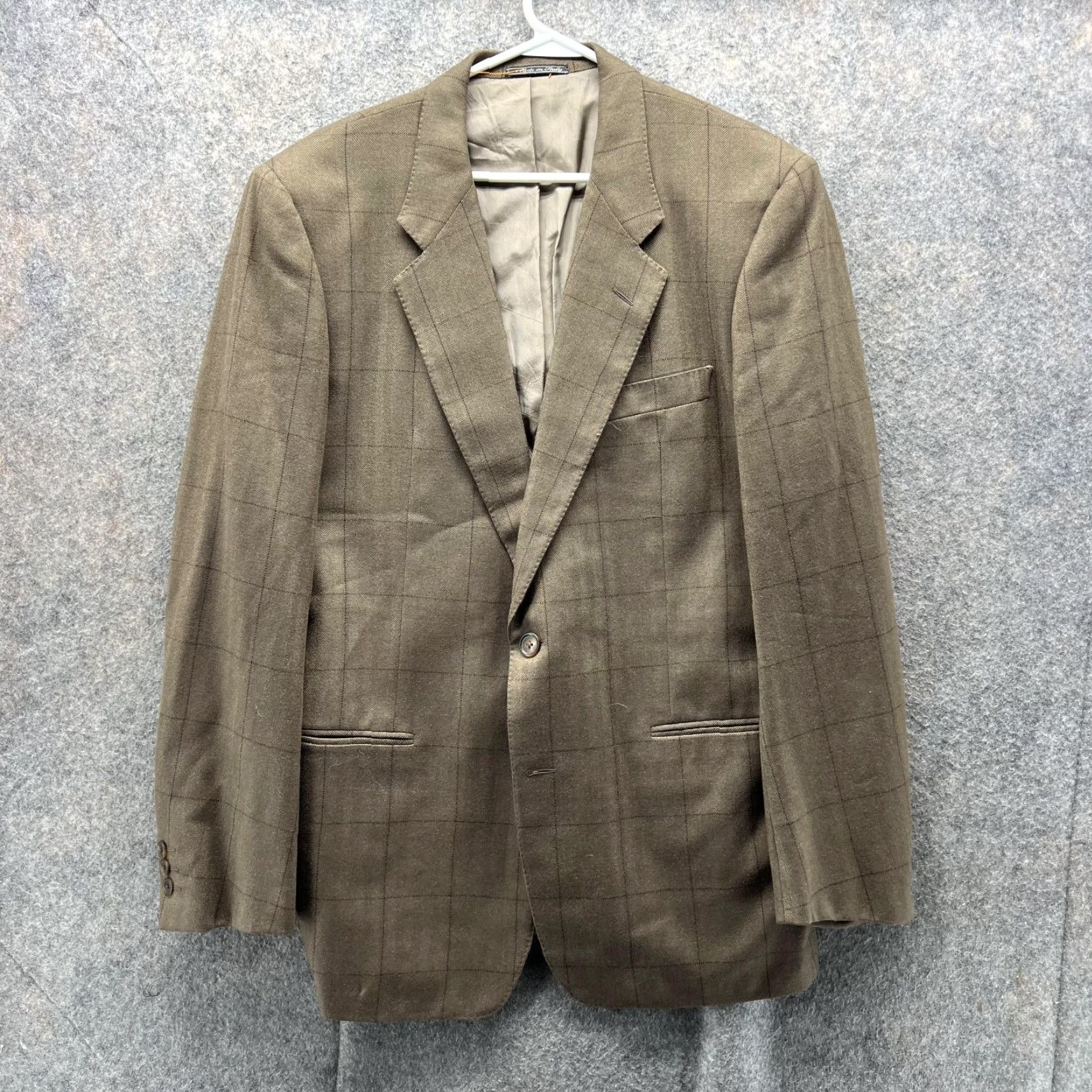 Corneliani Corneliani Blazer Men 42L Brown Cashmere Rayon Glen Check Single-Breasted One-Button Jacket Coat Tailored Blazer Mens Jacket Fashion Suit Casual Size 42R - 2 Thumbnail