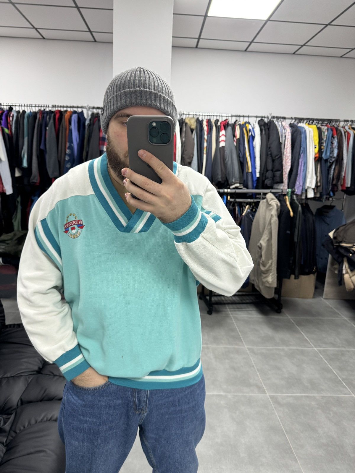 Adidas × Vintage Vintage Adidas Camp Sweatshirt Size L Size US L / EU 52-54 / 3 - 2 Thumbnail