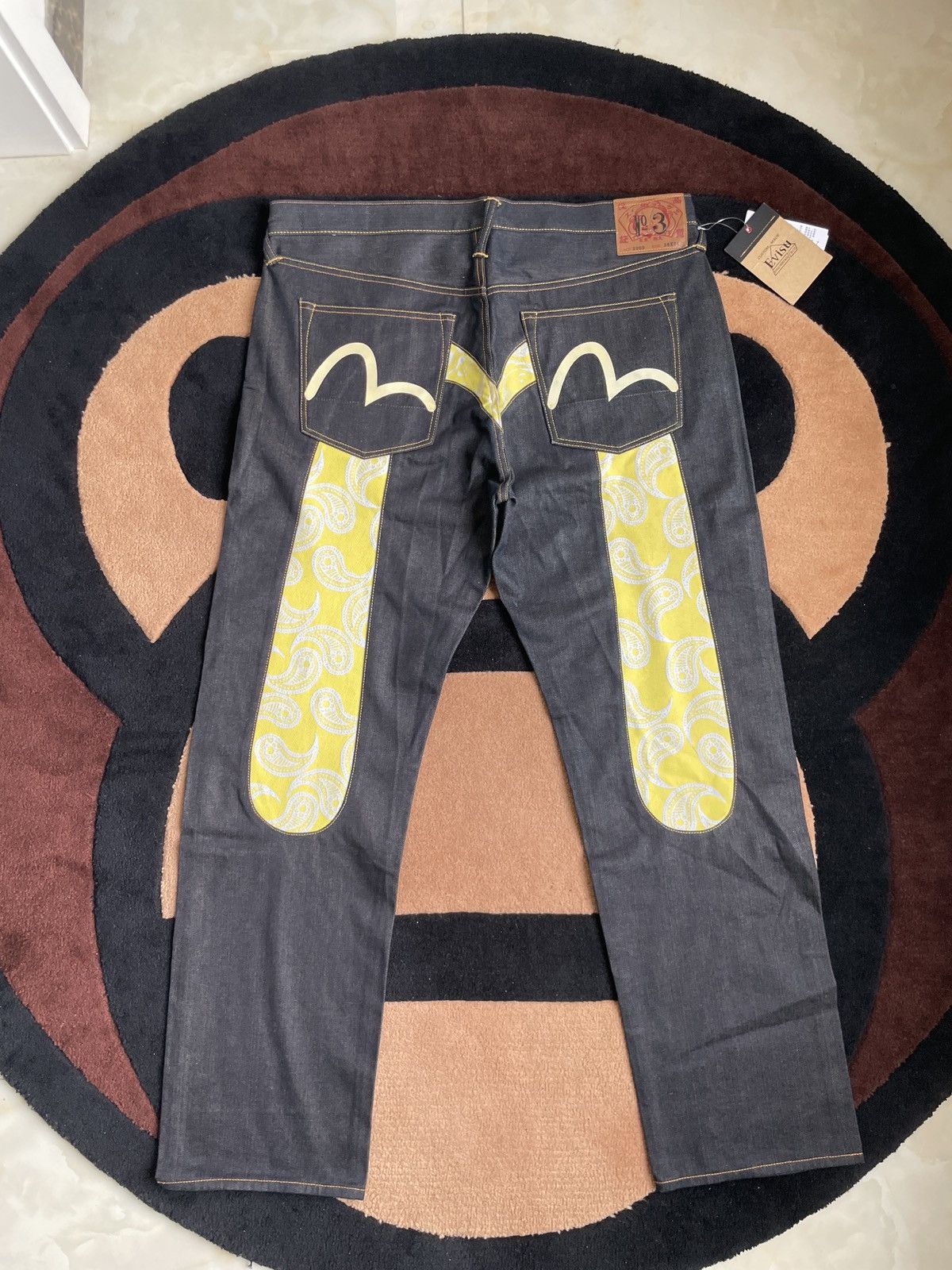 image of Evisu Insect Daicock Style Jeans！size：38 in Black Blue, Men's