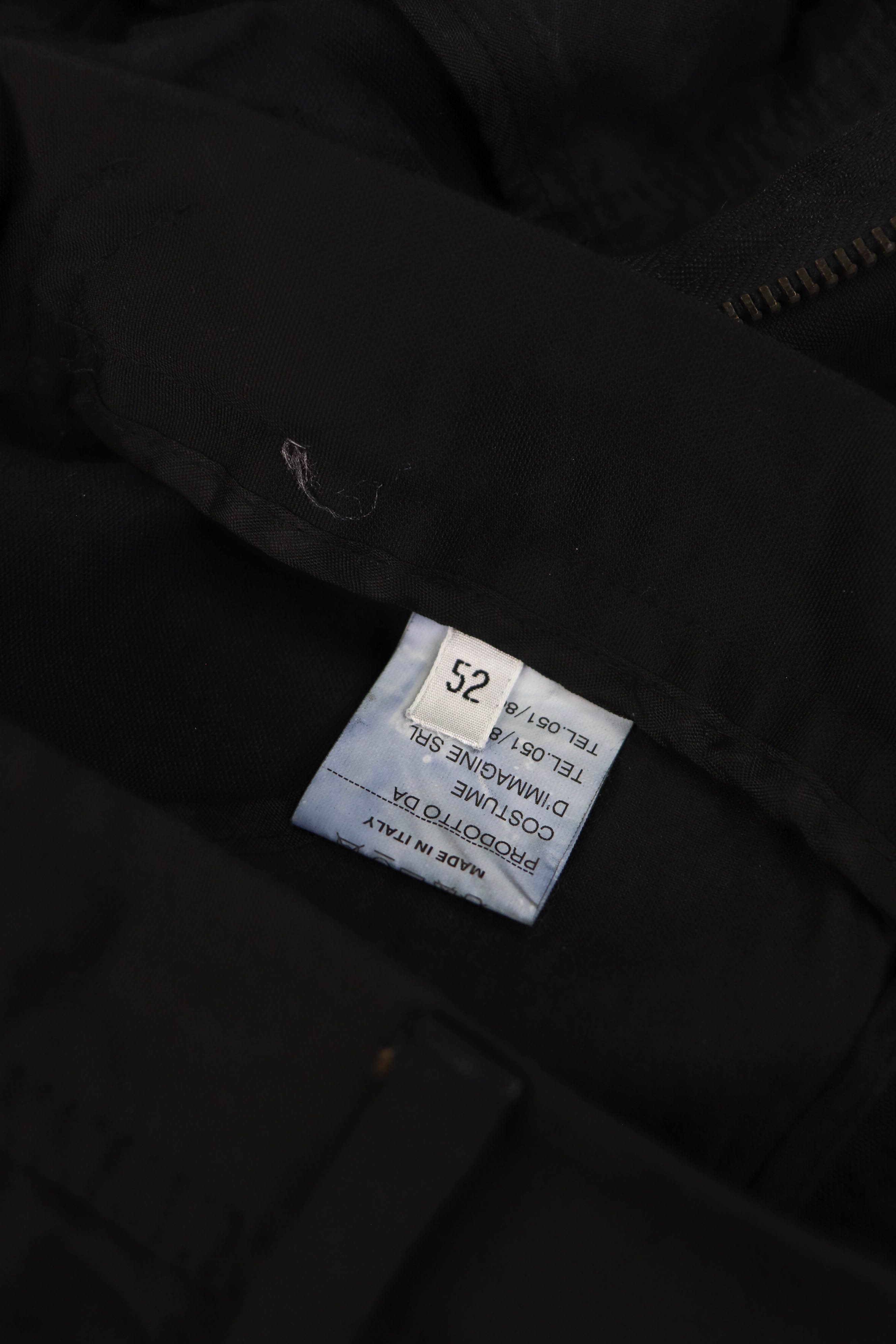 Vintage Daniele Alessandrini Italia Black Cotton/Wool Pants
