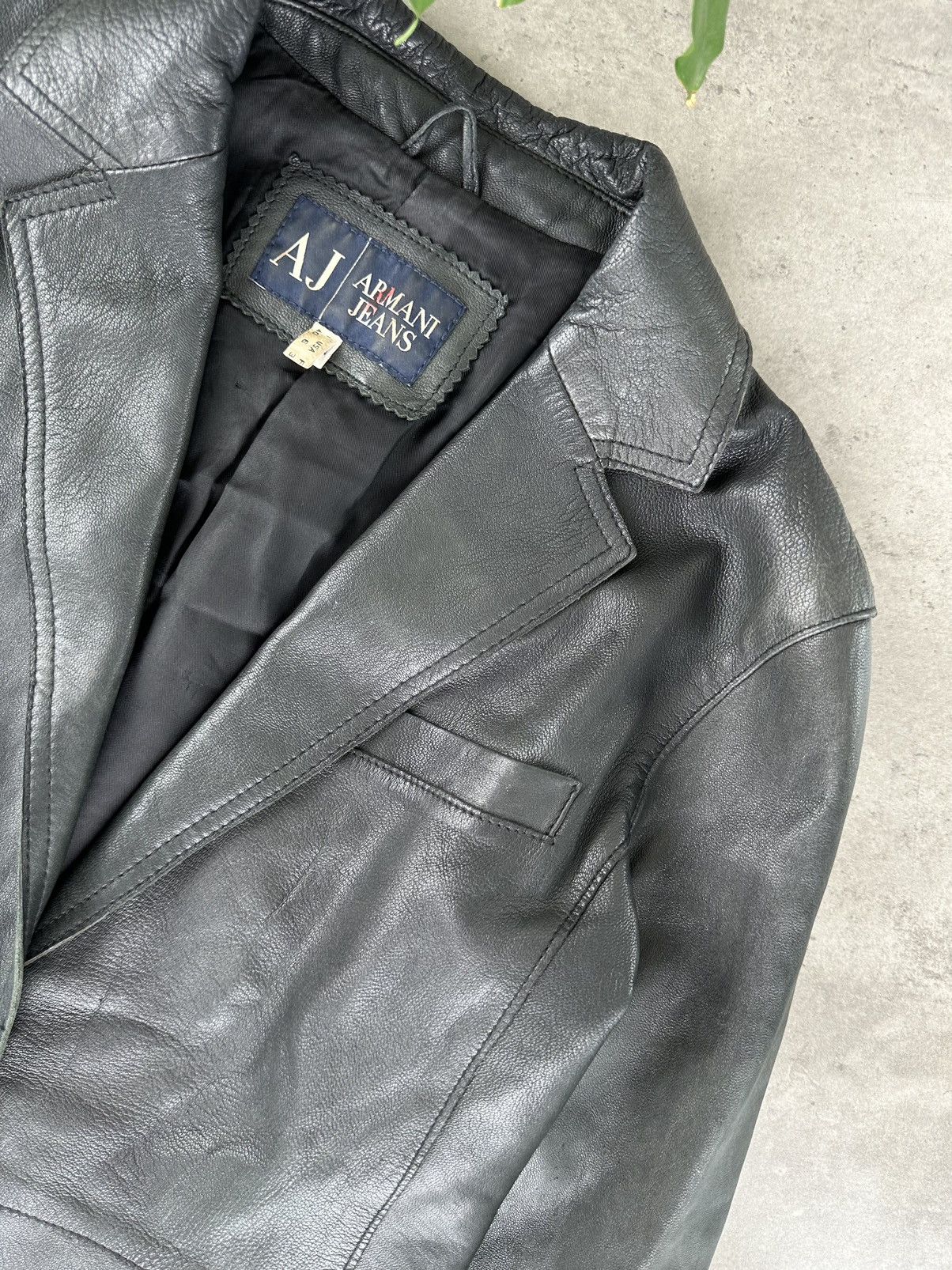Armani Armani Jeans Vintage Leather Jacket Size S / US 4 / IT 40 - 4 Thumbnail