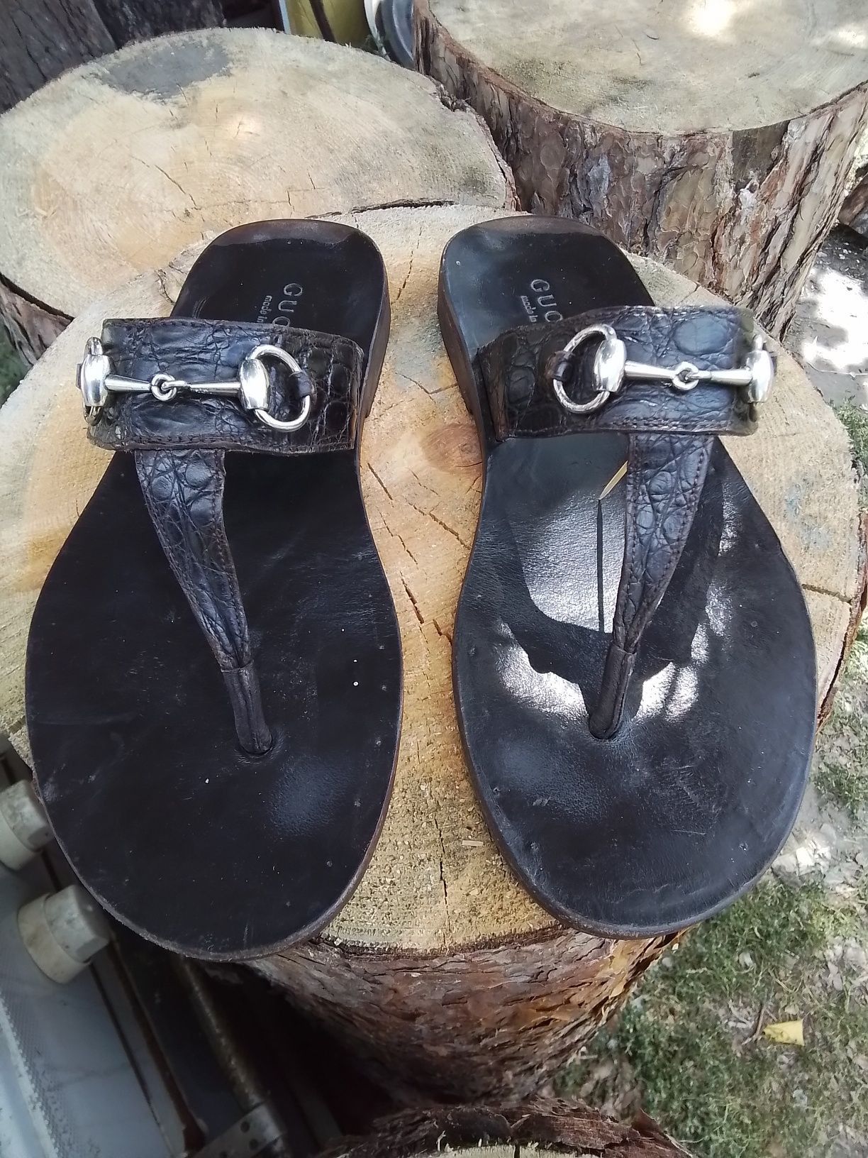 Gucci Gucci Leather Slippers Shoes Size US 7.5 / IT 37.5 - 2 Thumbnail