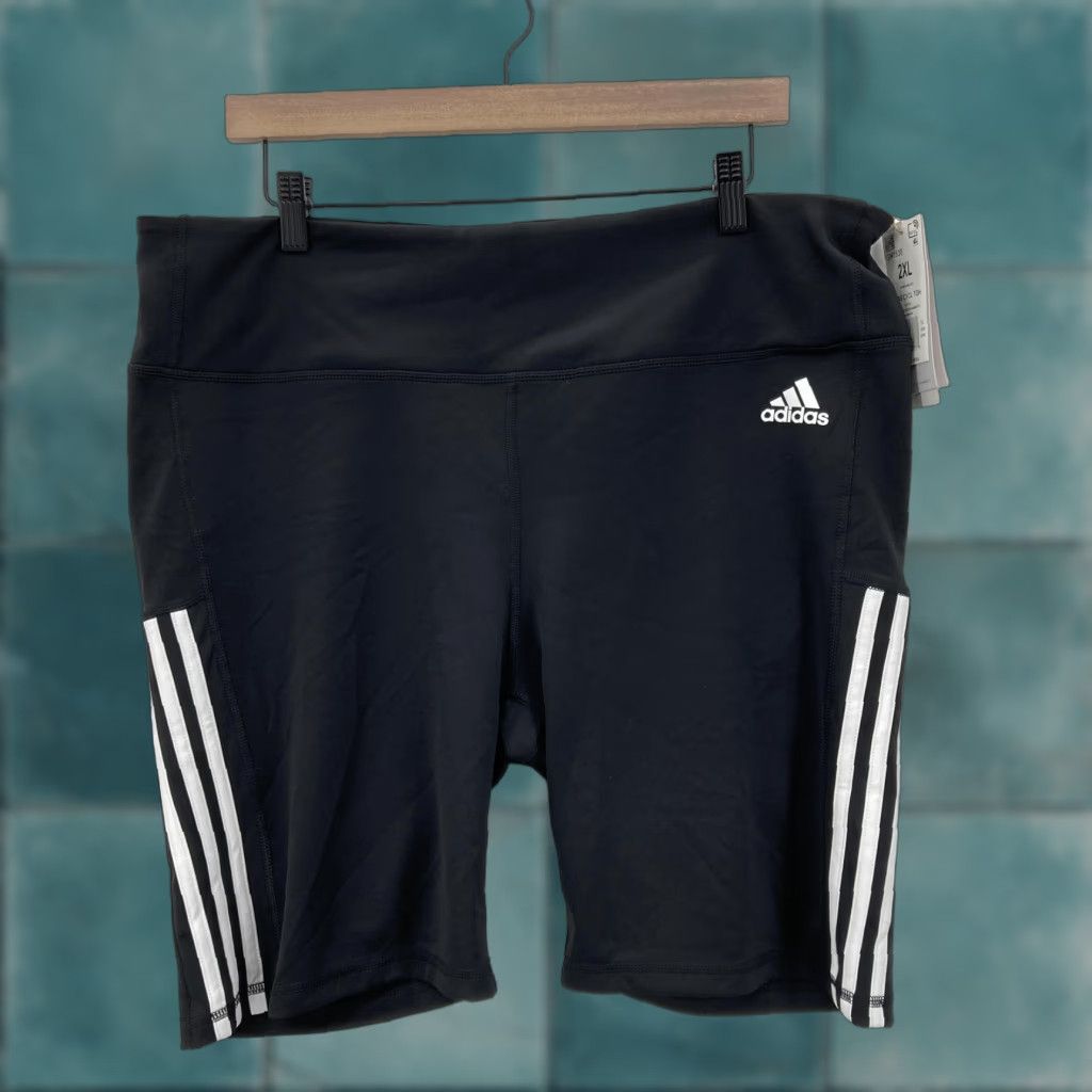 Adidas adidas Cycling Shorts Womens 2XL Black AEROREADY Primegreen 3-Stripes Outdoors/Activewear Size 40" / US 18 - 1 Thumbnail