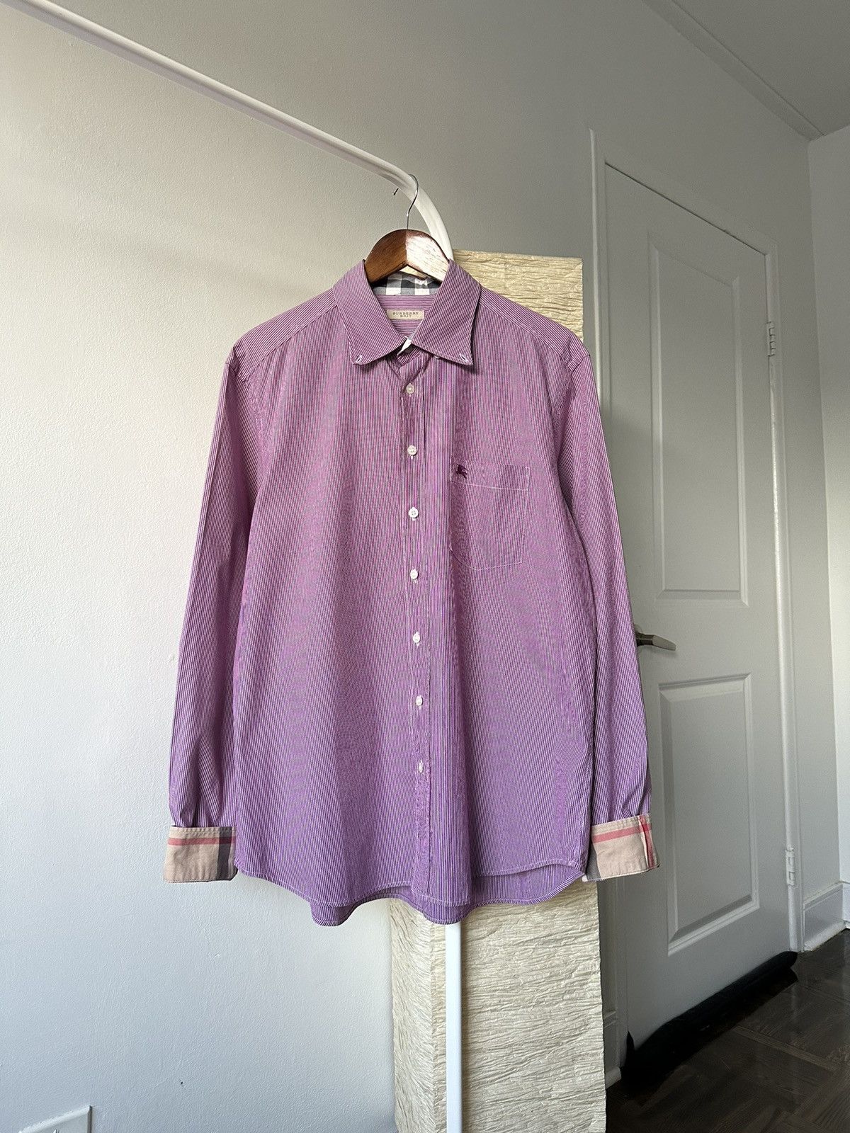 Burberry Burberry Brit Shirt Long Sleeve Burgundy Plaid Nova CheckCuff Size US XXL / EU 58 / 5 - 3 Thumbnail
