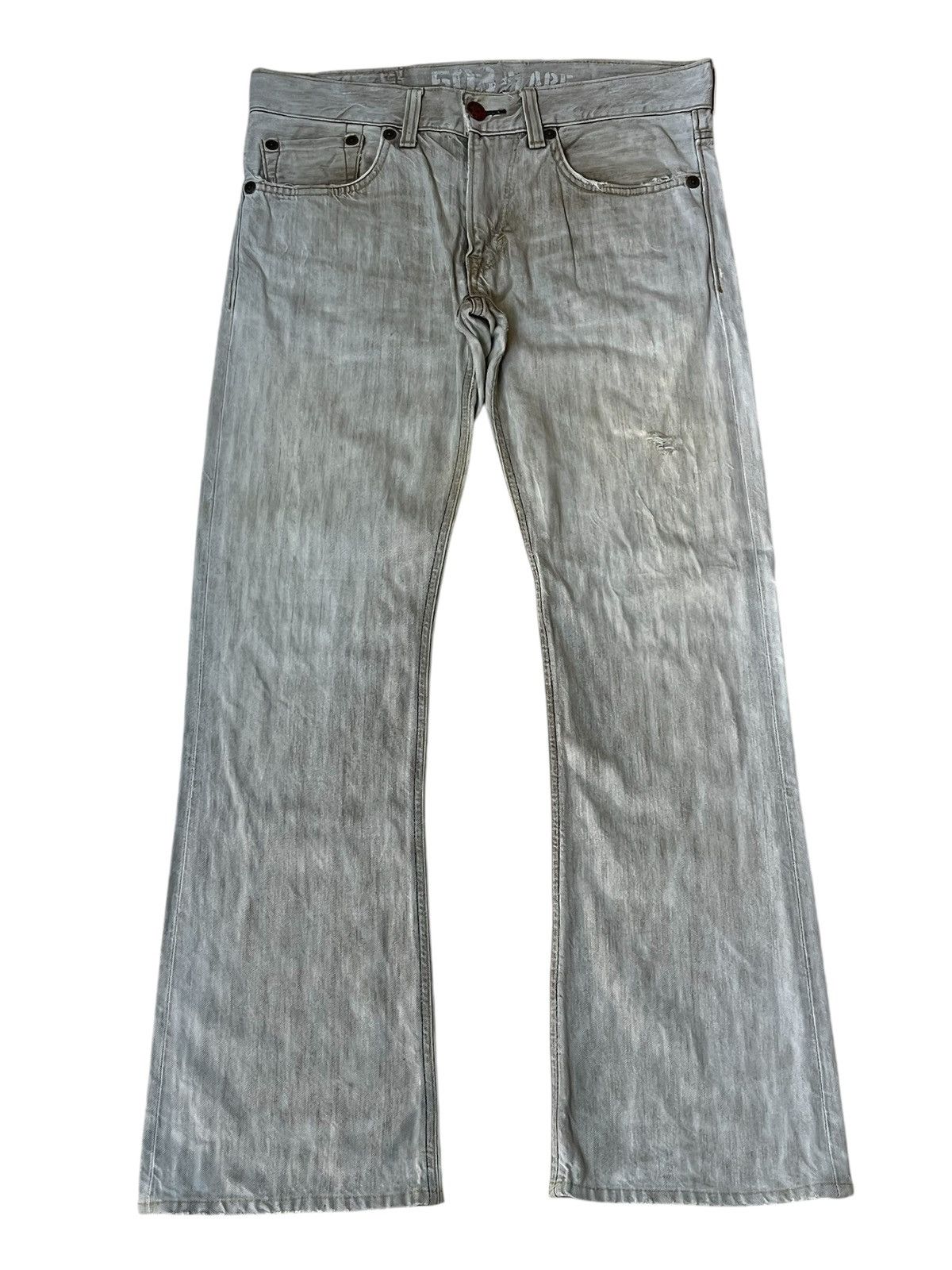Edwin VINTAGE EDWIN 503 FLARED/BOOT CUT BLUE TRIP DISTRESSED JEANS Size US 34 / EU 50 - 2 Thumbnail