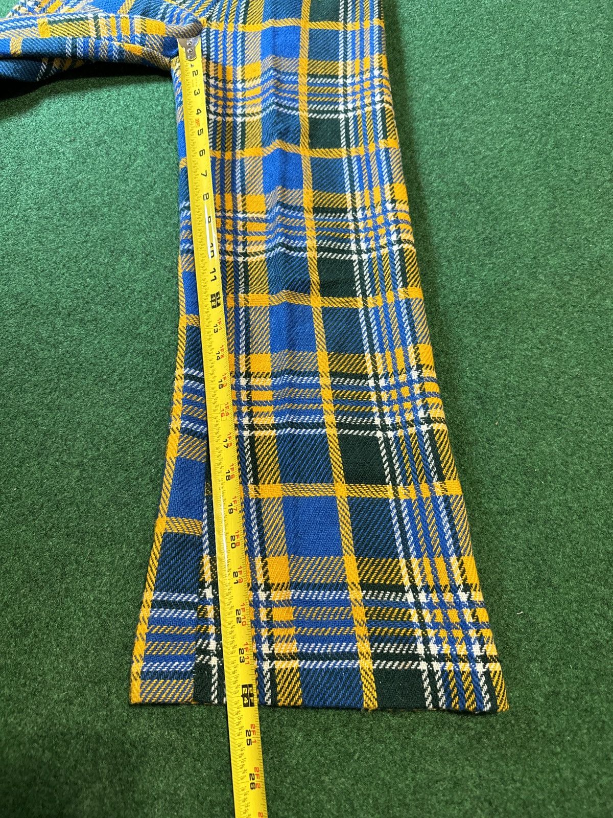 Vintage Vtg 70s Plaid Flare Disco Juinor 22x24 Bell Bottom Pants Size 22" - 7 Thumbnail