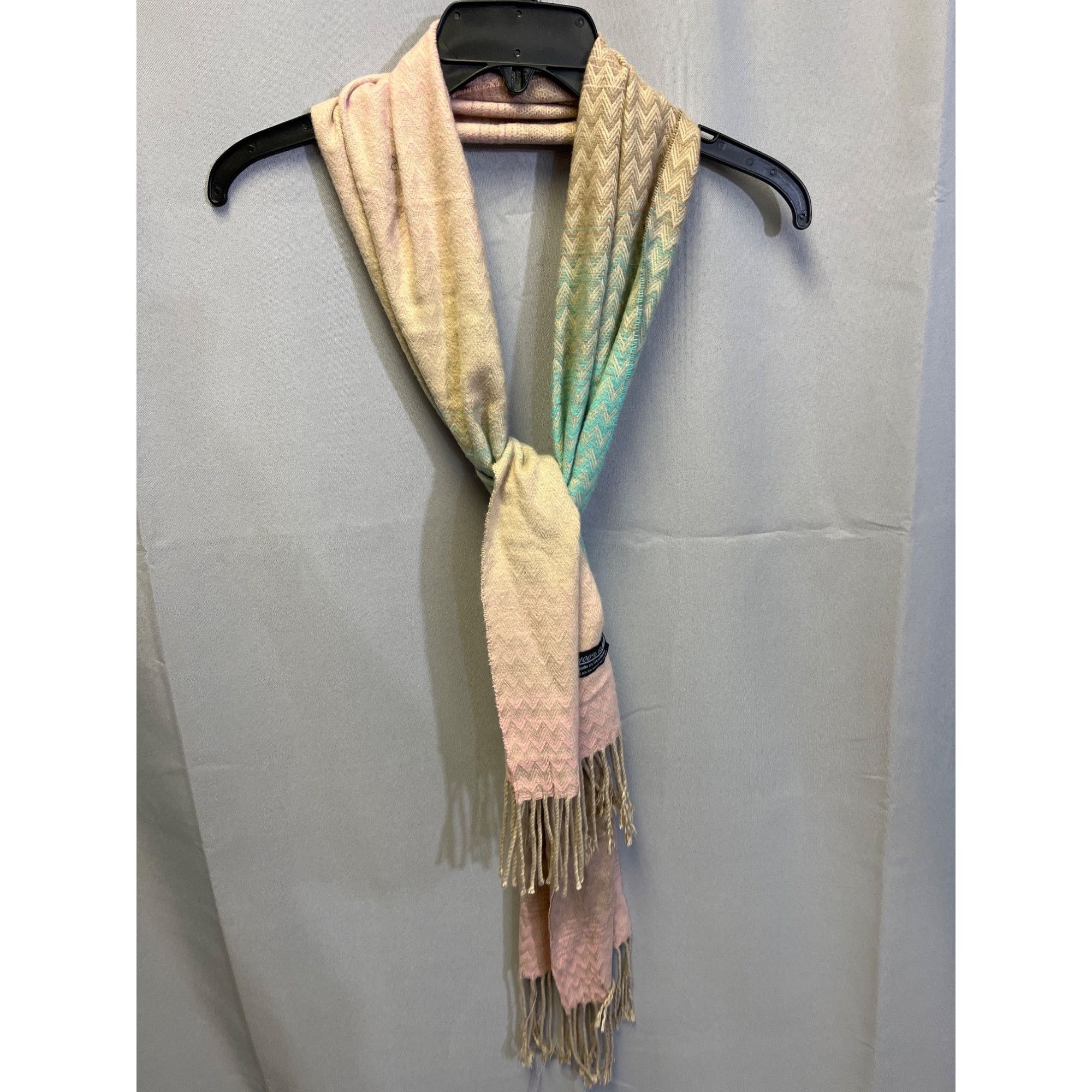 Other Gradient Chevron Scarf with Fringe 67in SKU 7044 Size ONE SIZE - 2 Thumbnail