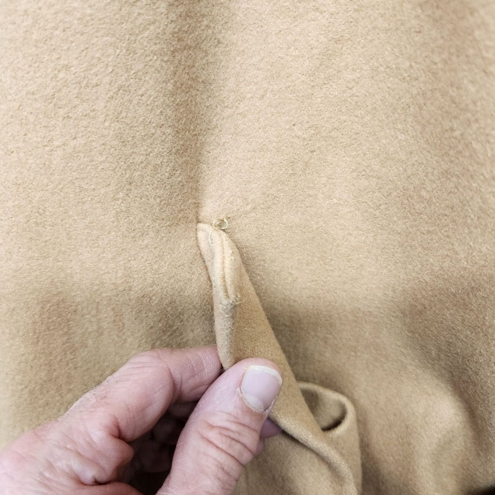 Vintage Vittorio St Angelo Cooper & Nelson Trench Coat Mens 50R Wool Blend Tan Camel Long Coat Button Front Tie Belt Wool Blend Tan Camel Mens} Size US M / EU 48-50 / 2 - 7 Thumbnail